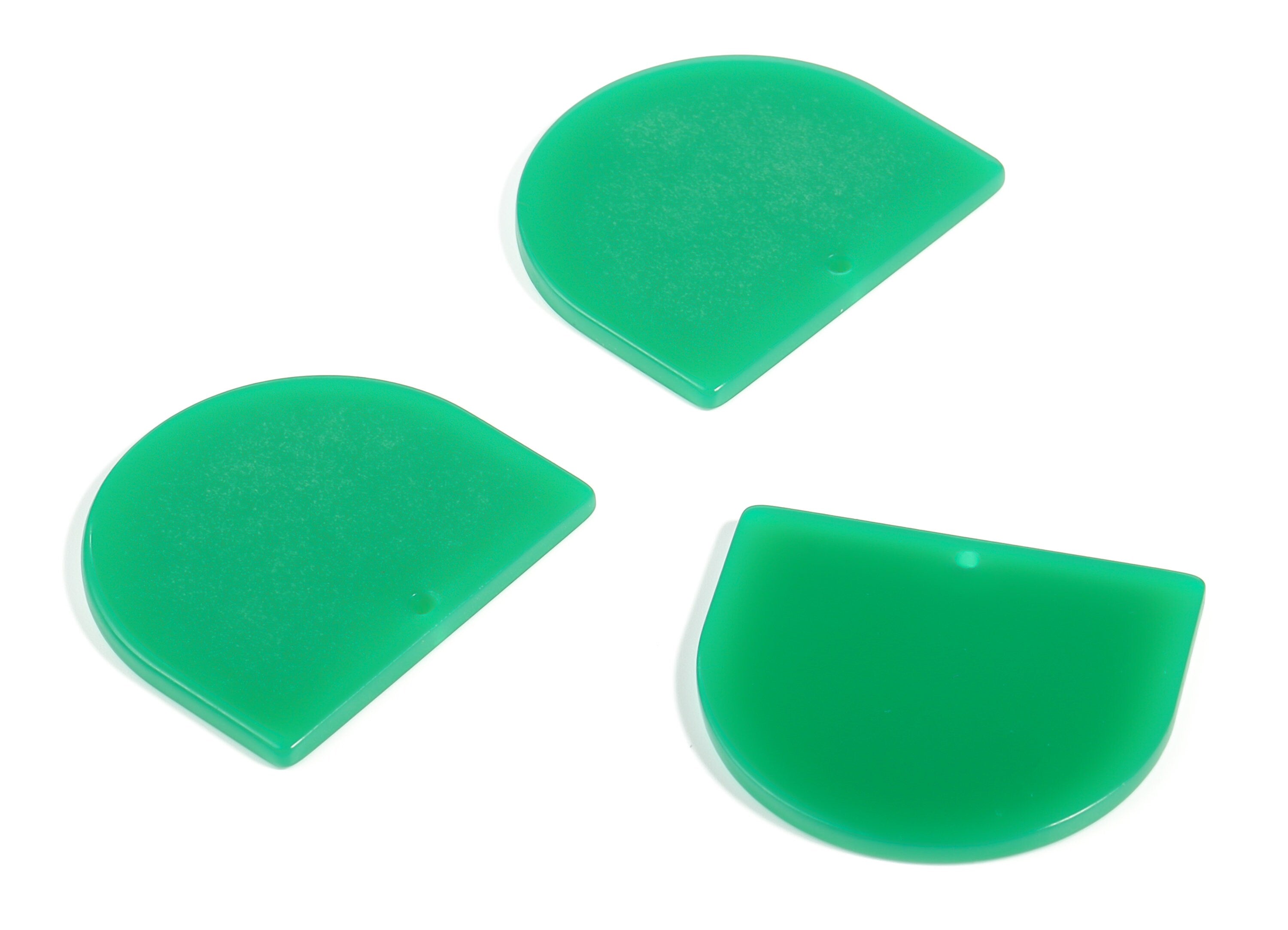 Acrylic D Earring Charms - Semi Circle Pendant - Earring Findings - Jewelry Supplies - Color Code: A617 - 33.34x29.19x2.18mm - AC1094-A617 - DOMEDBAZAAR
