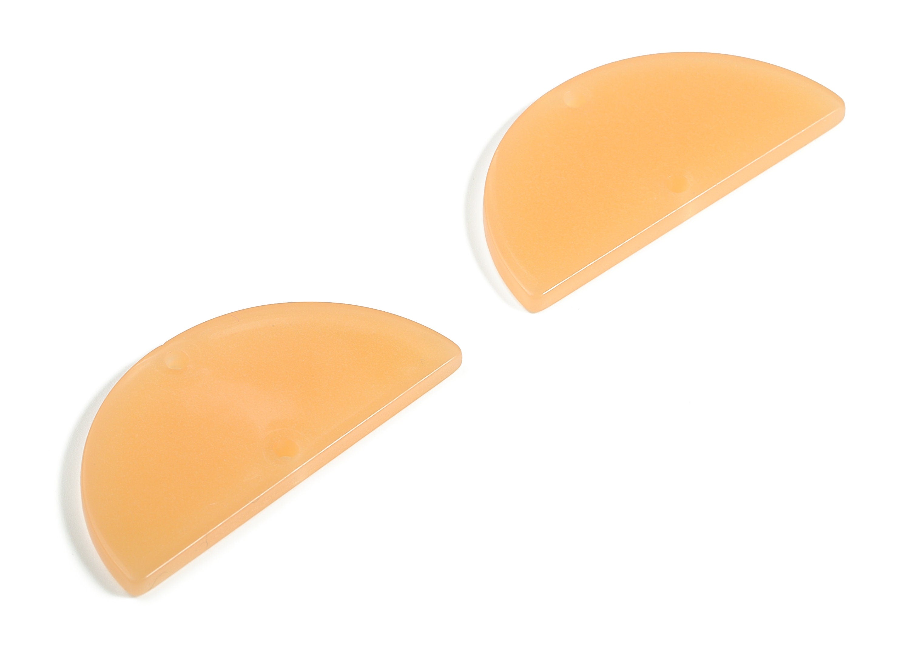 Acrylic Semicircle Earring Connectors - Acrylic Half Moon Charms - 2 Holes - Jewelry Supplies - Color Code:A628 - 34x17x2.2mm - AC1218-A628 - DOMEDBAZAAR