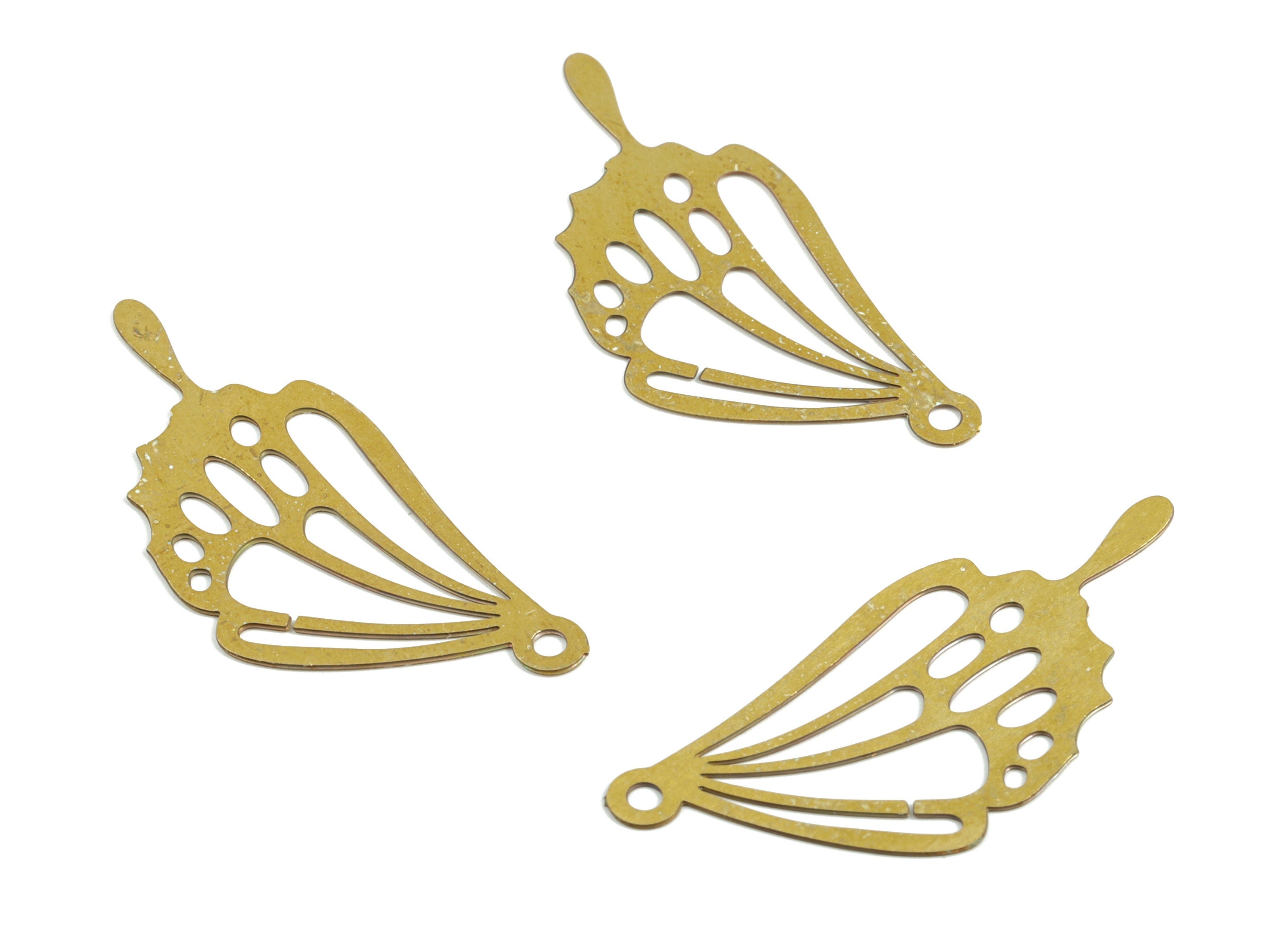 Brass Butterfly Wing Charm - Raw Brass Geometric Wing Pendant – DIY Earring Charms for Jewelry Making - 35.2x15.11x0.28mm - JJC12338 - DOMEDBAZAAR
