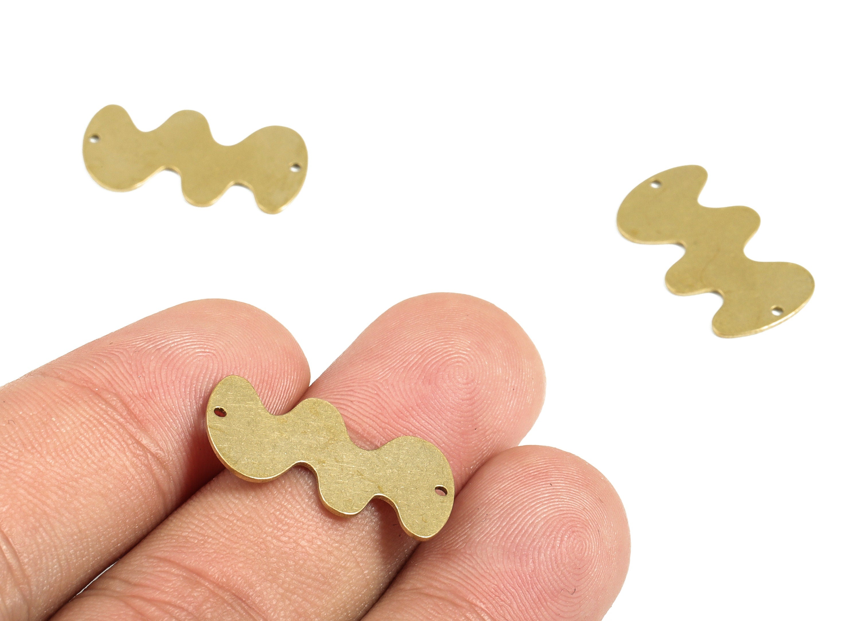 Personalized stamping blank - Cloud Earring Connector - Raw Brass Cloud Earring Charms - Earrings Finding  - 22.29x12.5x0.57mm - PP4035 - DOMEDBAZAAR