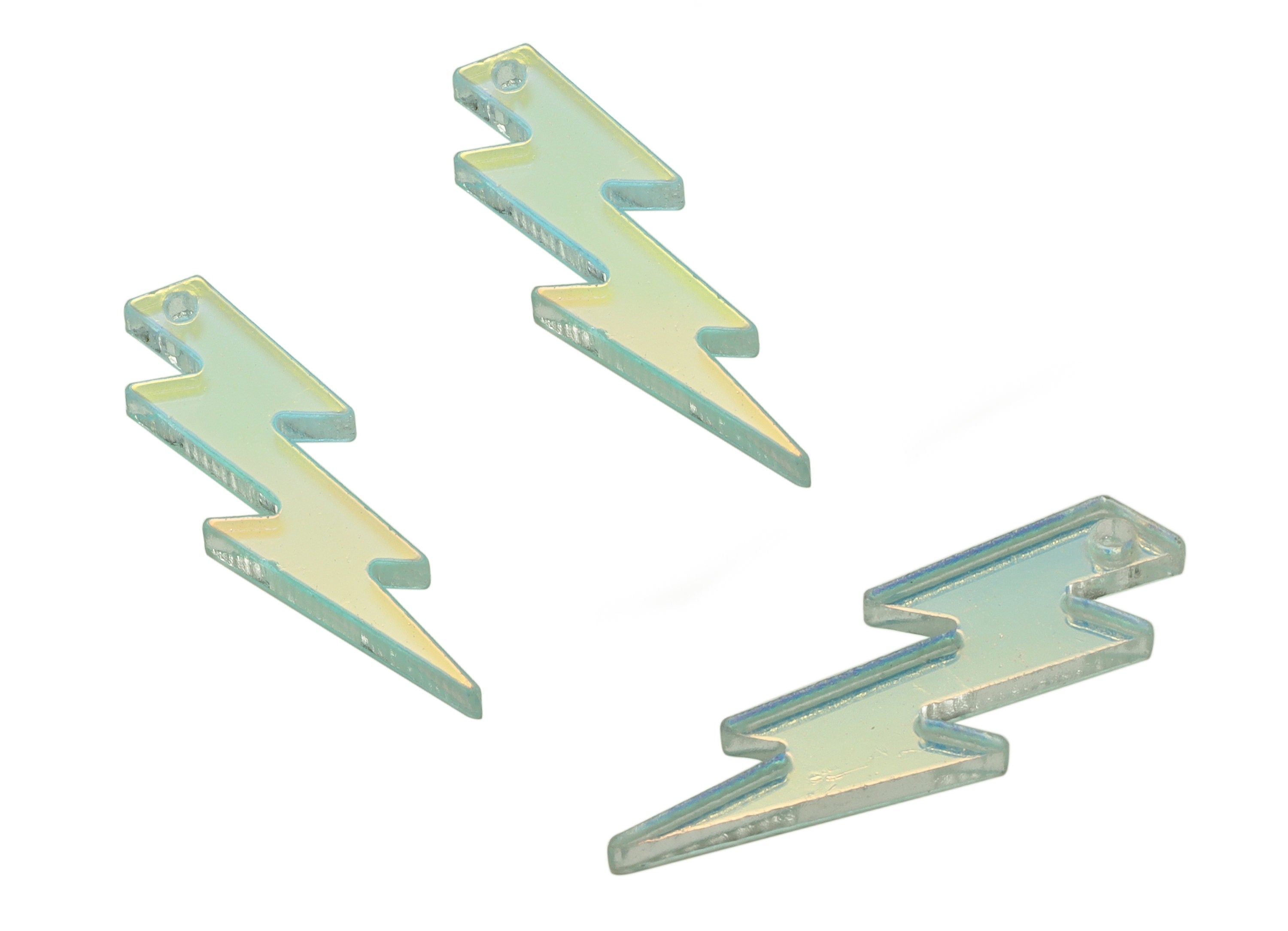 Acrylic Lightning Pendant - Colorful Acrylic Lightning Earring Charms - Jewelry Supplies - Color Code:A575 - 24.78x8.44x1.81mm - AC2269-A575 - DOMEDBAZAAR