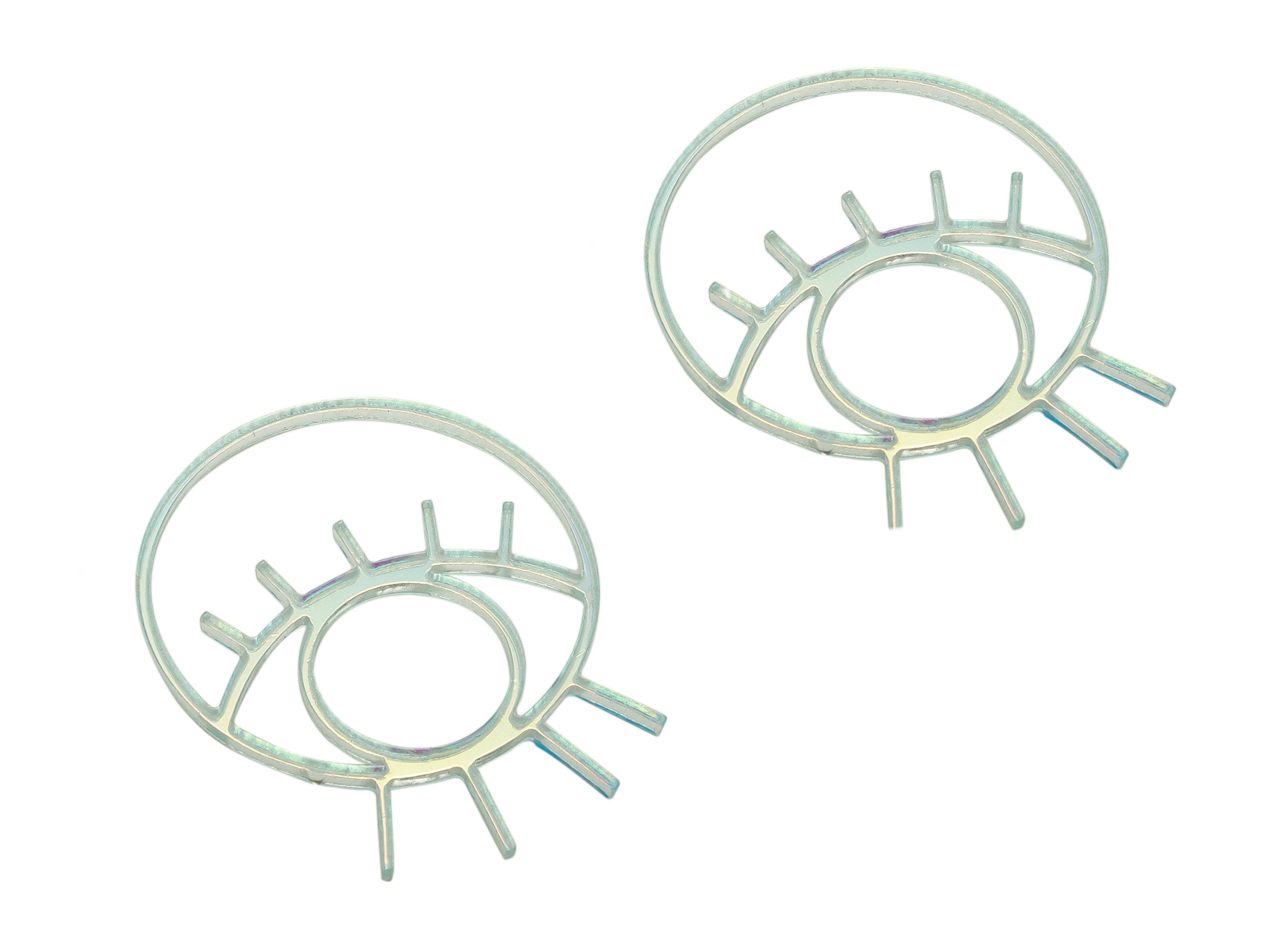 Colorful Acrylic Round Earring Charms - Acrylic Eye Pendant - Jewelry Making Supplies - Color Code: A575 - 42.78x34.66x1.79mm - AC2270-A575 - DOMEDBAZAAR