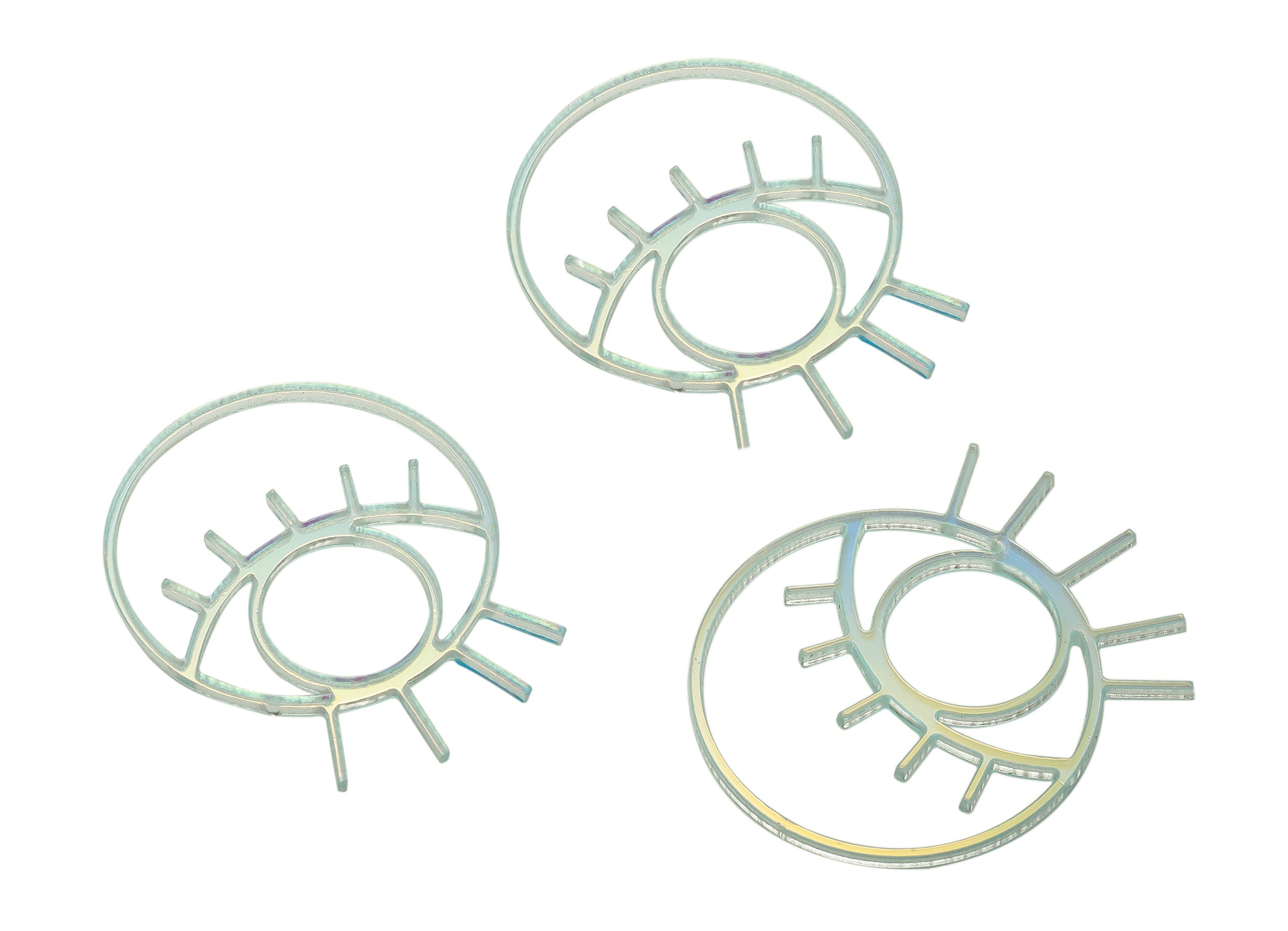 Colorful Acrylic Round Earring Charms - Acrylic Eye Pendant - Jewelry Making Supplies - Color Code: A575 - 42.78x34.66x1.79mm - AC2270-A575 - DOMEDBAZAAR