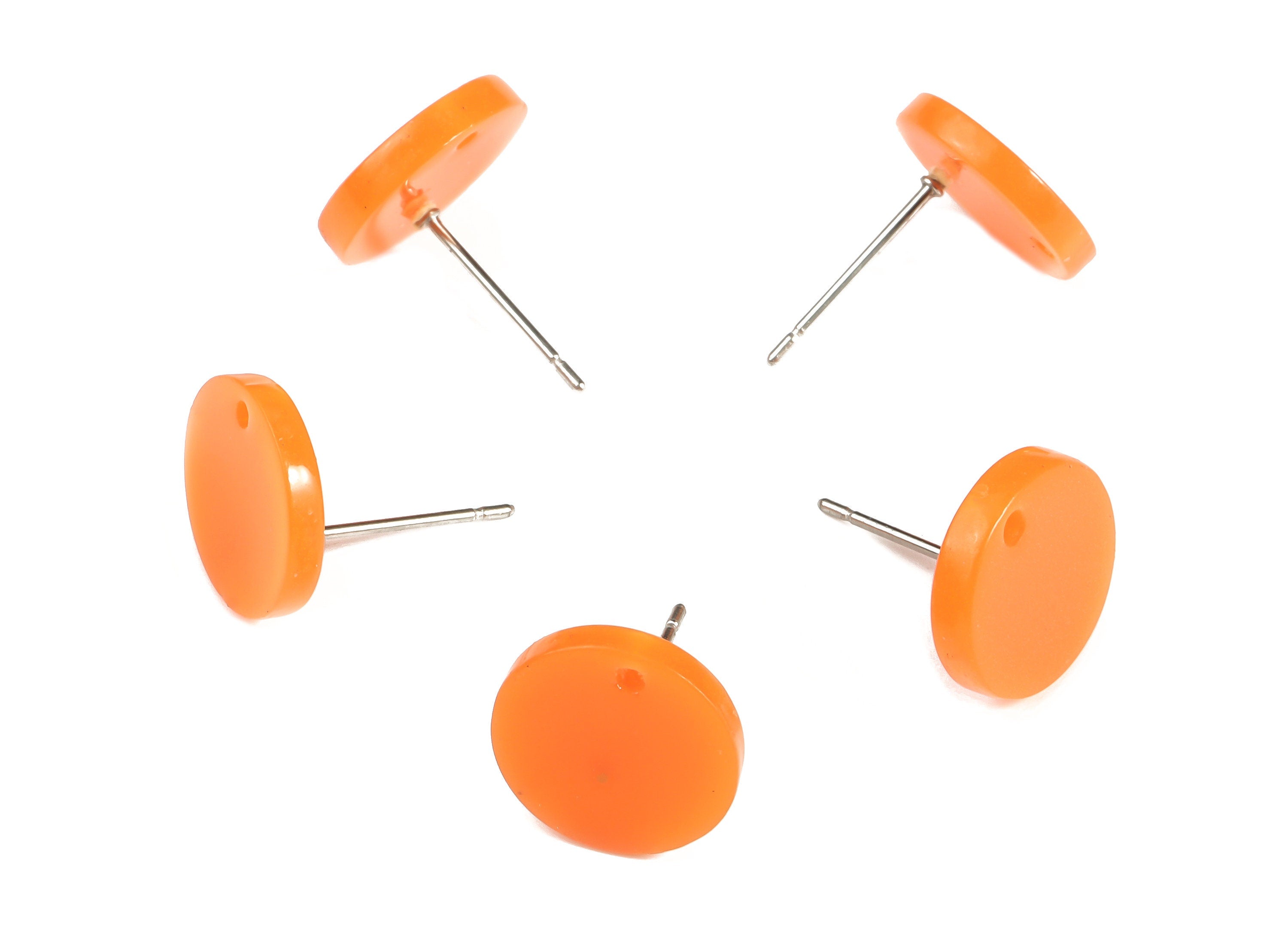 Acrylic Round Earring Stud - Acrylic Round Earring Post - Earring Post Findings - Color Code: A615- 11.73x11.64x2.05mm - AC1139-A615 - DOMEDBAZAAR