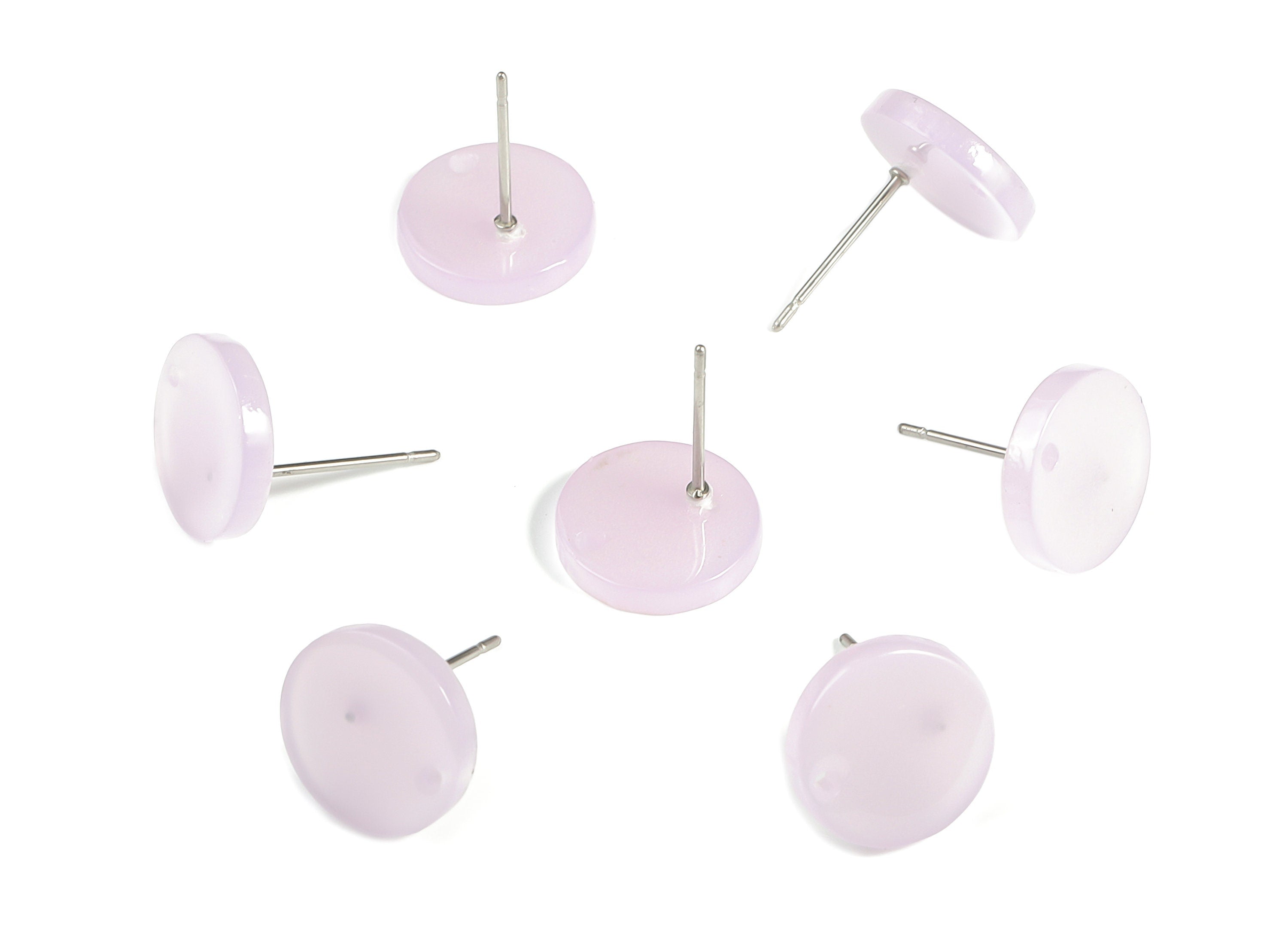 Acrylic Round Earring Stud - Acrylic Round Earring Post - Earring Post Findings - Color Code: A613- 11.81x11.79x2.16mm - AC1139-A613 - DOMEDBAZAAR