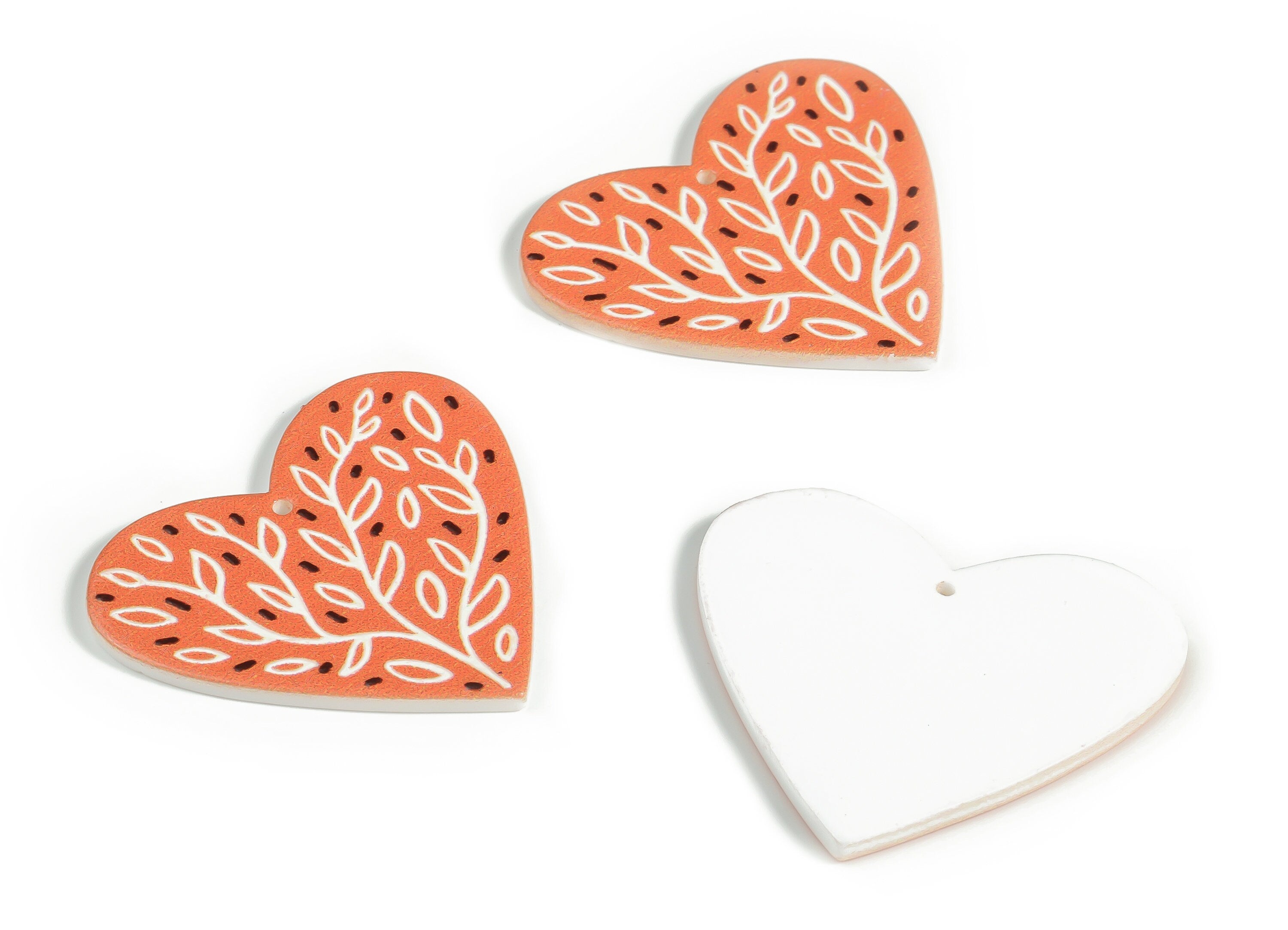 Acrylic Heart Tree Earring Charms - Acrylic Heart Tree Pendant - Earring Findings - Jewelry Making Supplies - 37.45x33.12x2.72mm - AC2263 - DOMEDBAZAAR