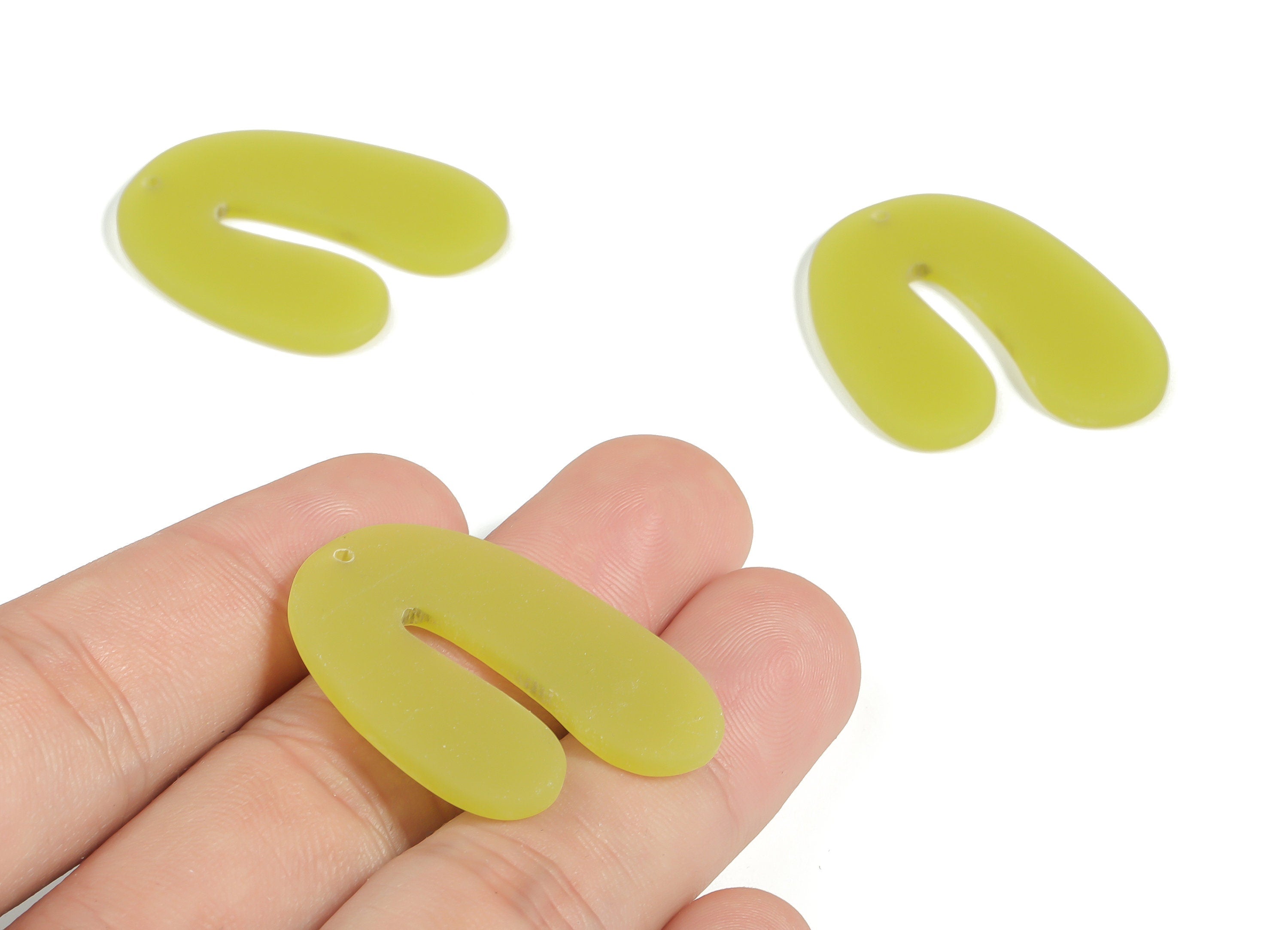 Acrylic U Earring Charms- Acrylic U Shape Pendant - Earring Findings - Jewelry Supplies - Color Code: A646 -35.47x27.17x2.60mm - AC2266-A646 - DOMEDBAZAAR