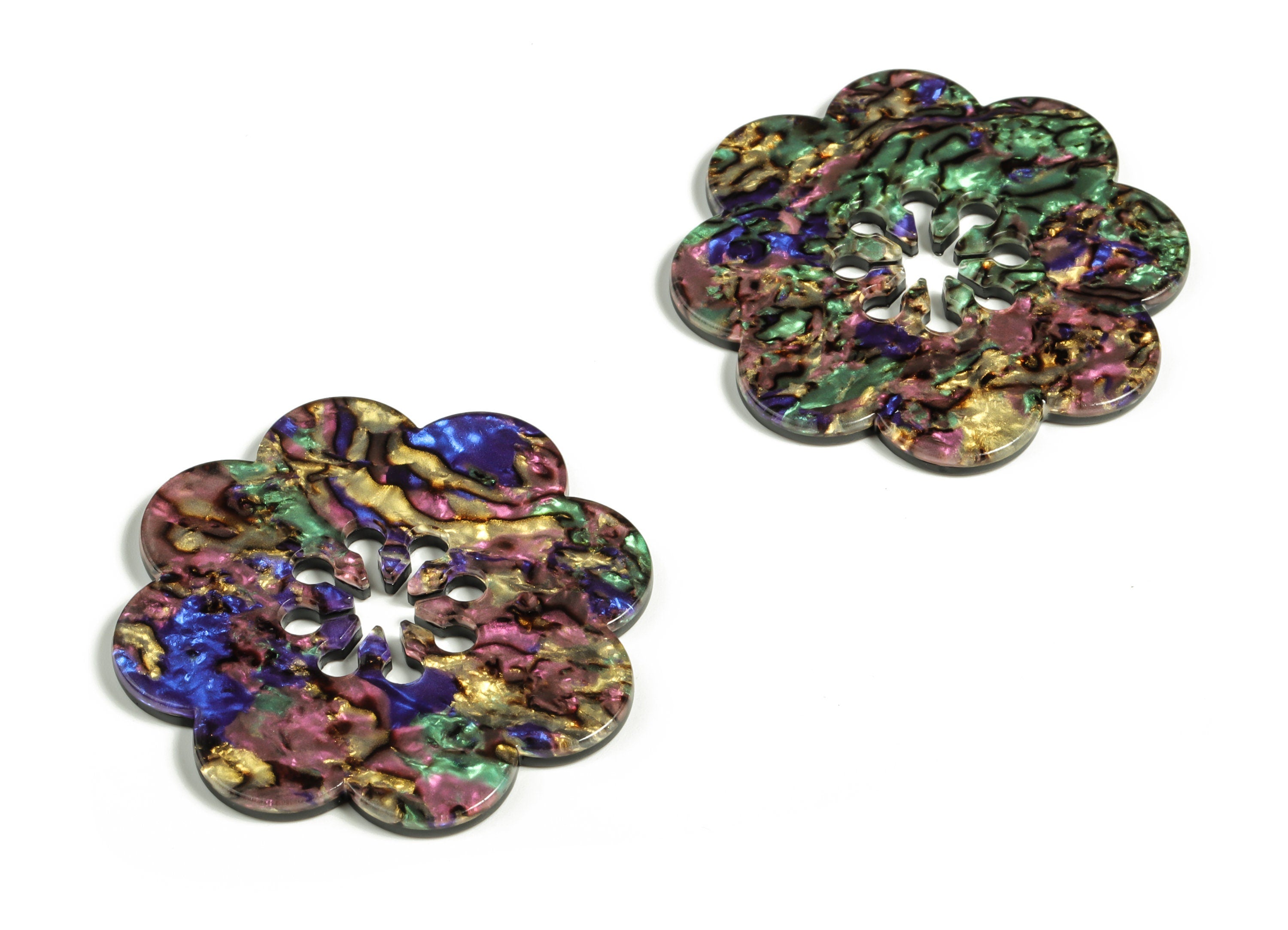 Acrylic Flower Shaped Charm - Flower Earring Charm - Flower Pendant Charm - Jewelry Supply - Code A652 - 41.83x41.71x2.51mm- AC2291-A652 - DOMEDBAZAAR