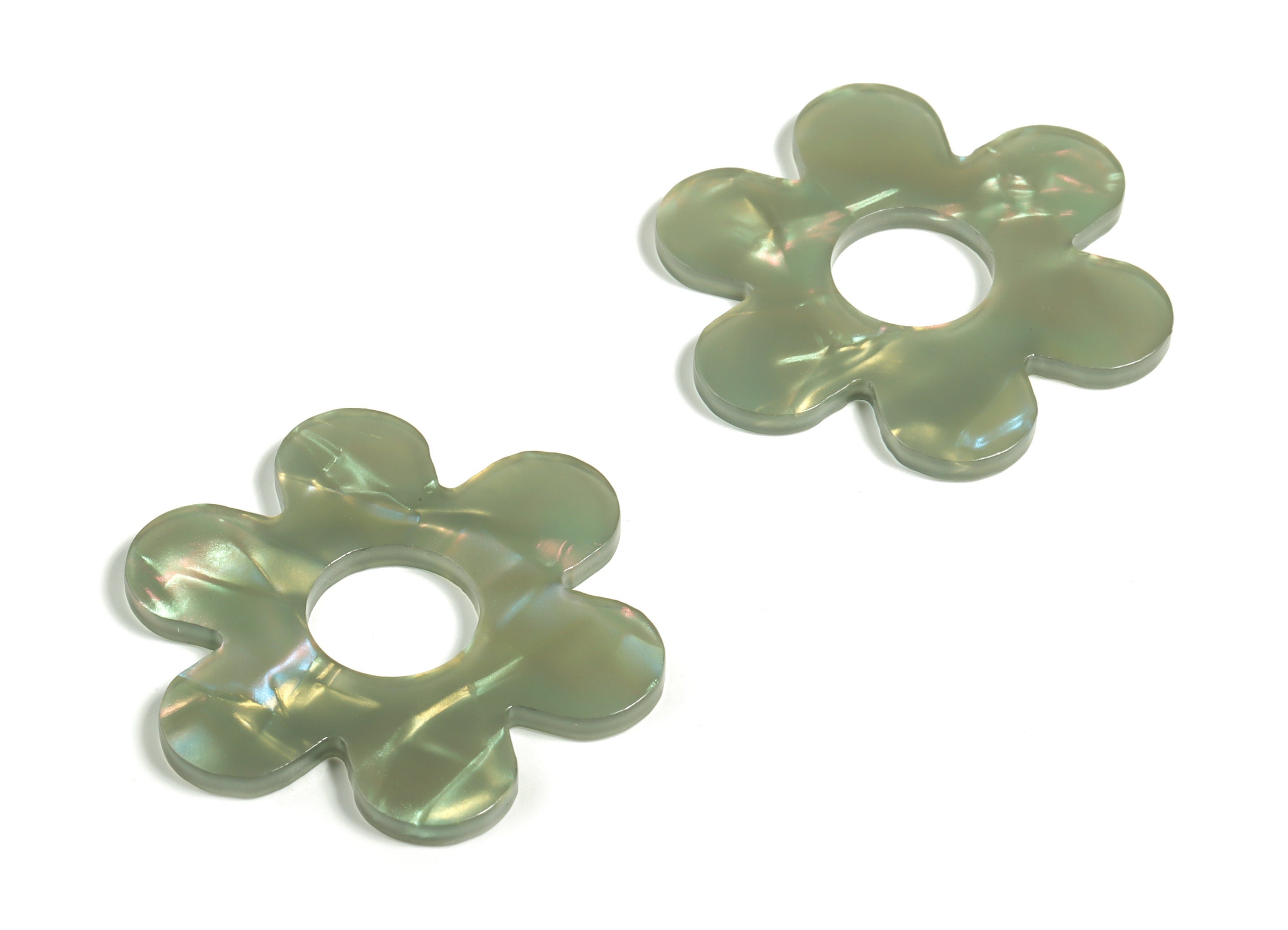 Acrylic Flower Shaped Charm -  Flower Earring Charm - Flower Pendant Charm - Jewelry Supply - Code A655 -42.12x42.08x2.57mm- AC2290-A655 - DOMEDBAZAAR