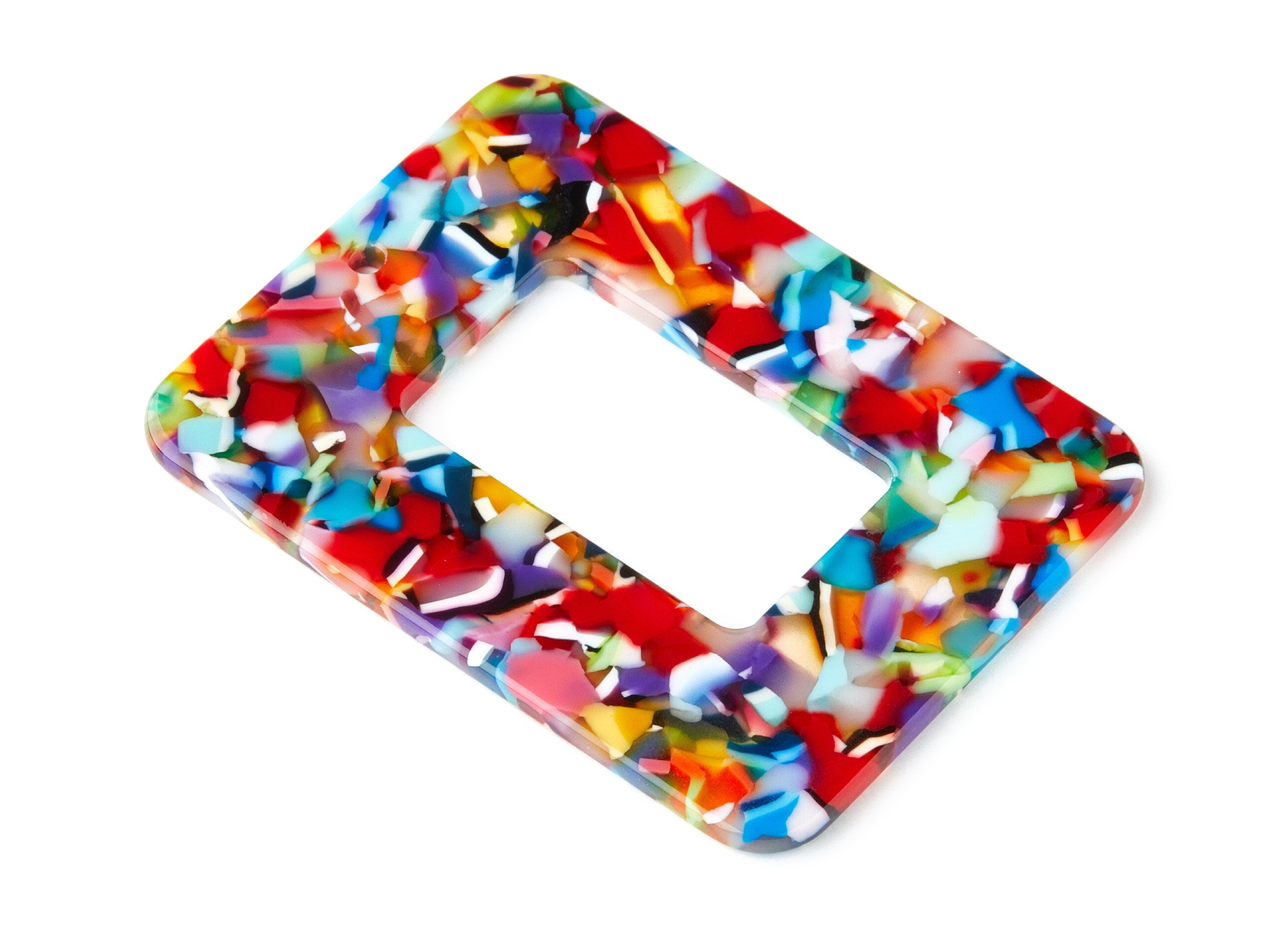 Acetate Acrylic Earring Charms - Frame Shaped Pendant With 1 Hole - Color Code: A21 - Earring Findings - 64.6x49.7x2.49mm - AC1106N - DOMEDBAZAAR