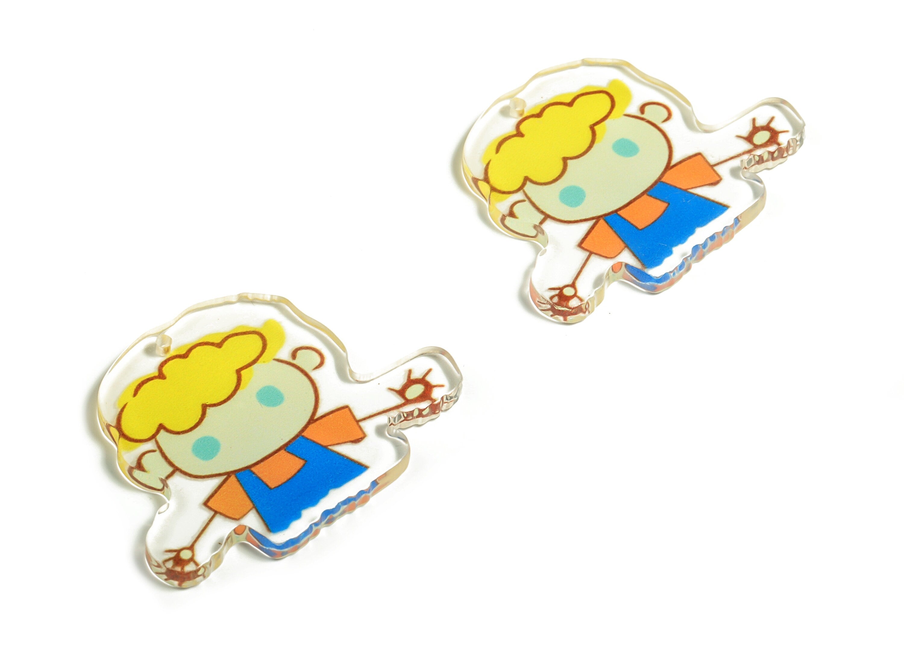 Acrylic Little Boy Charm –  Pendant Charm – Acrylic Boy Charms - Acrylic Jewelry Finding – DIY Jewelry Supplies -42.67x33.56x2.87mm - AC2284 - DOMEDBAZAAR