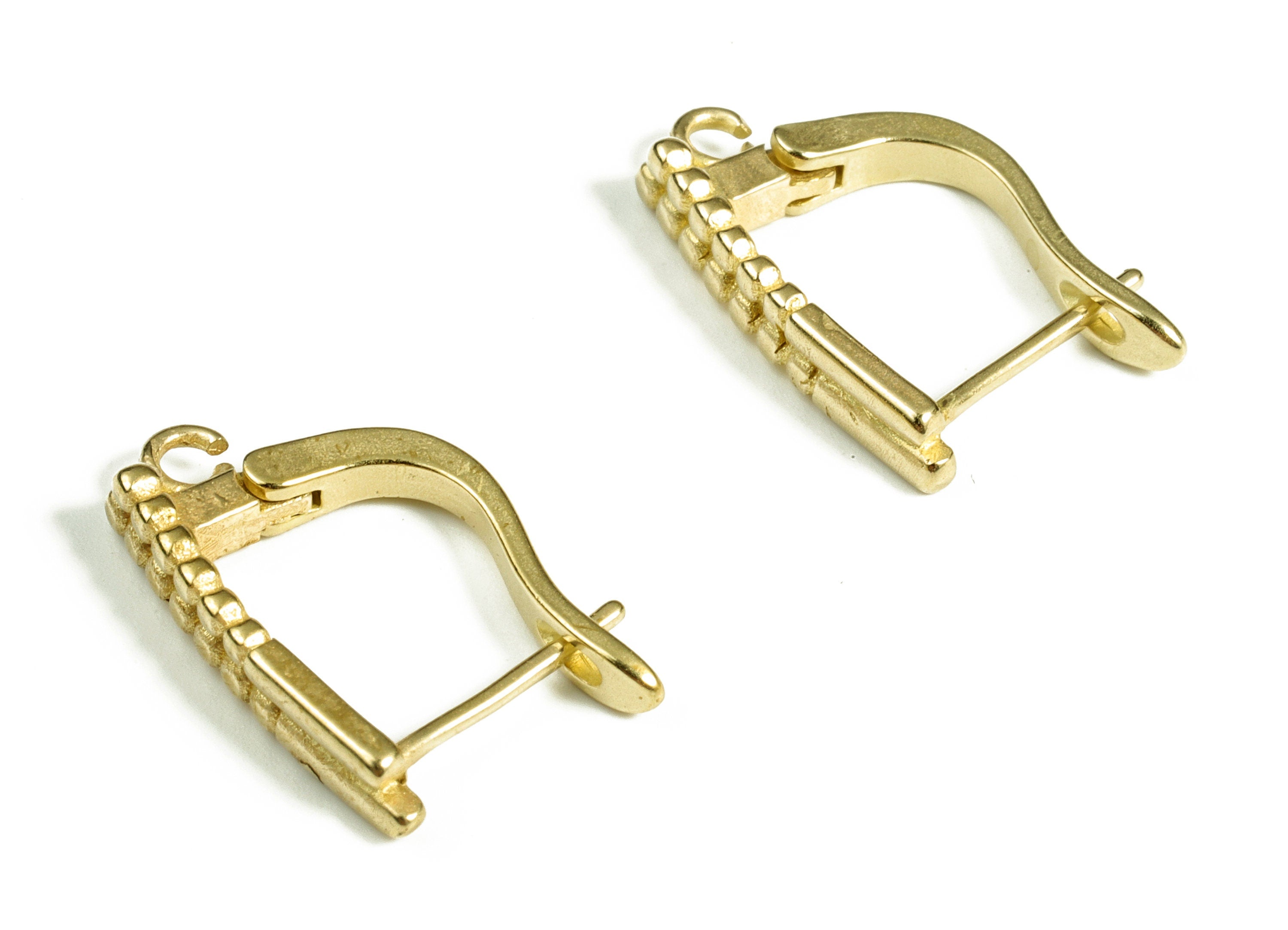 Brass Beaded Earring Stud - Brass Stud Earring With Open Ring – Earring Finding – Jewelry Making Supplies - 18.41×12.04×1.45mm - PP4074 - DOMEDBAZAAR