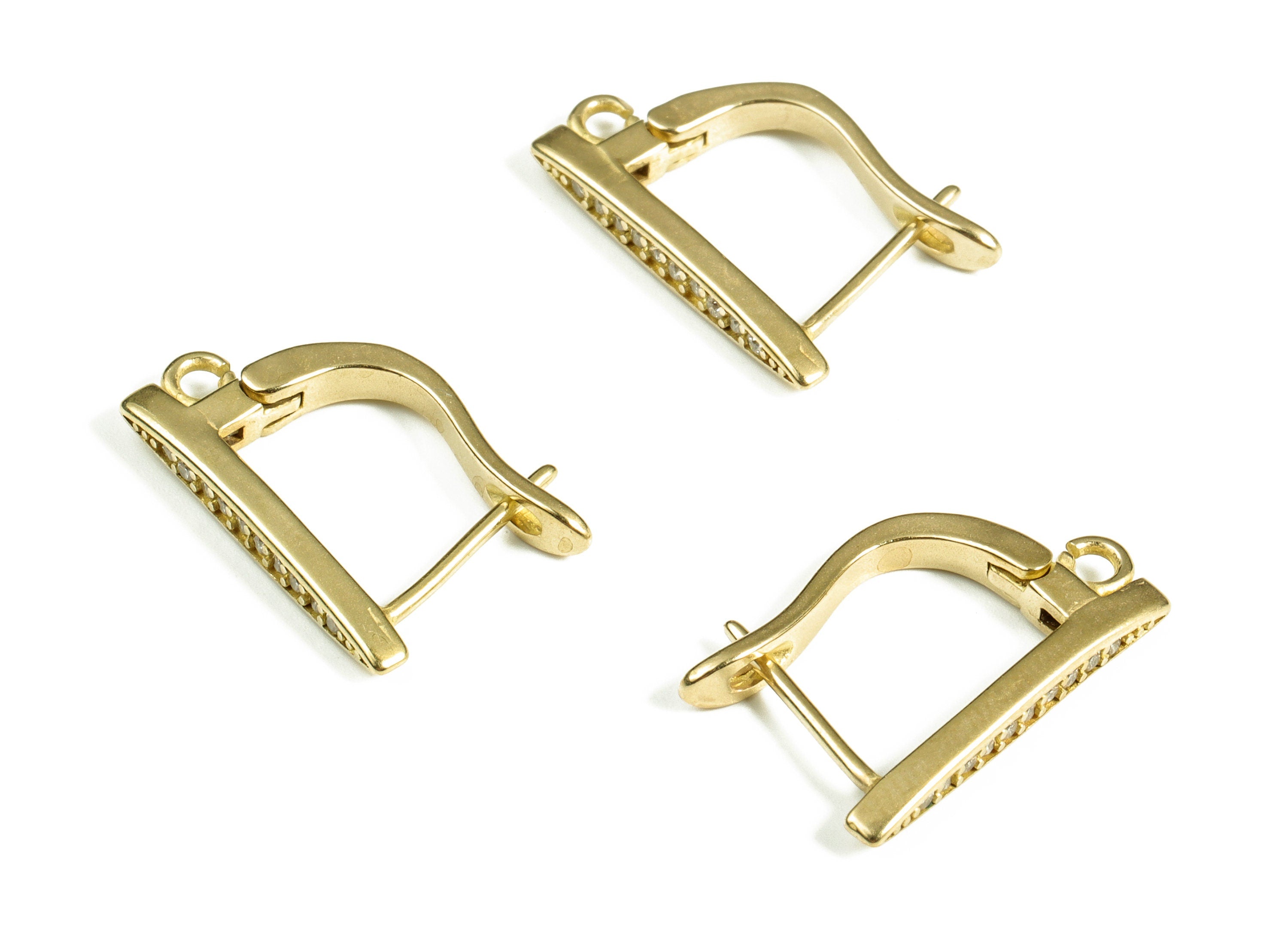 Brass Oval Stud Earrings – Raw Brass Stud Earrings Finding With Hole Loop – Zircon Stud Earring Supplies - 18.65×11.24×1.75mm - PP4085 - DOMEDBAZAAR