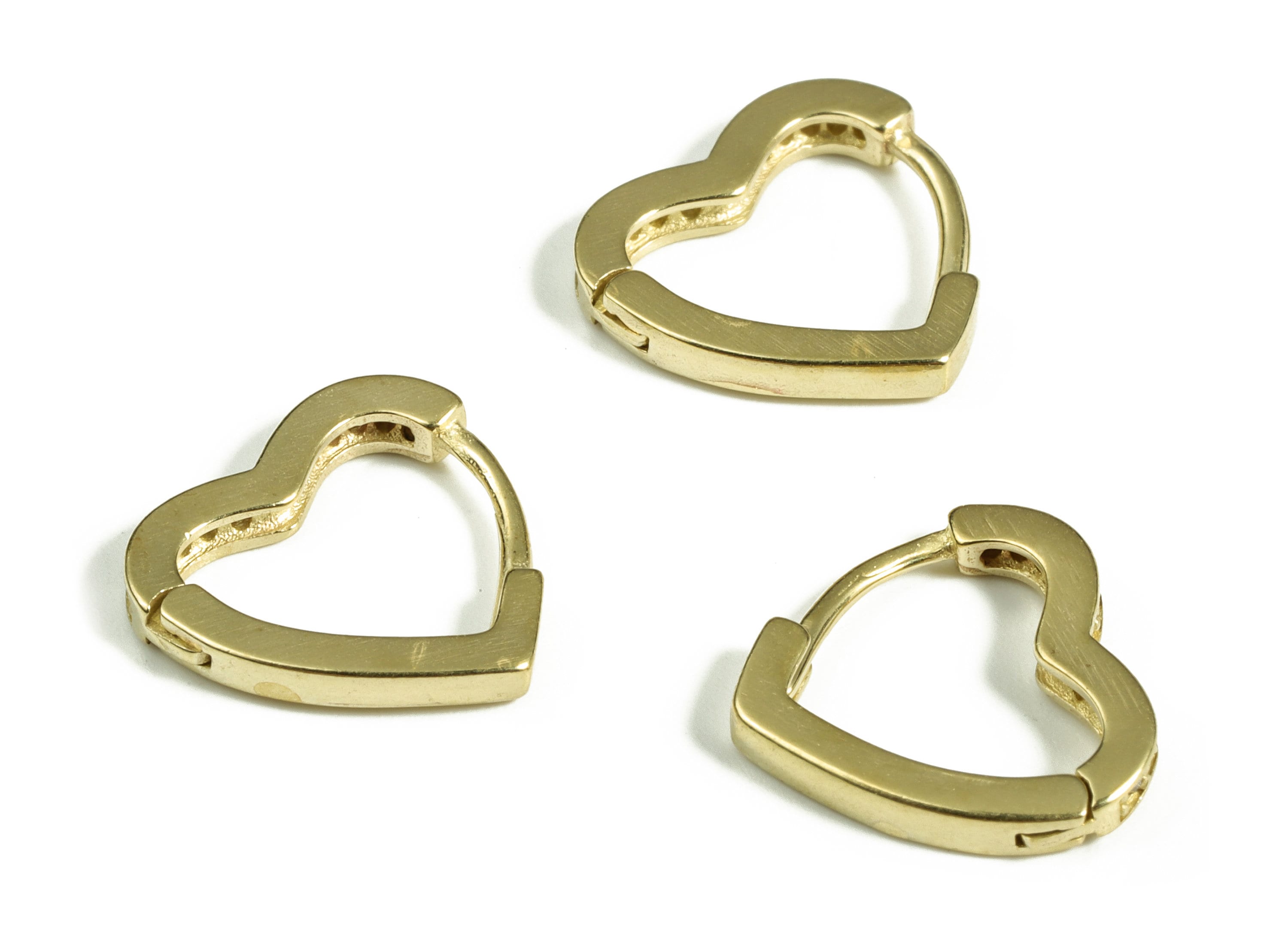 Love Heart Huggie Earring – Love Huggie – Cute Heart Hoop Huggies Earring – Love Hoop Earring – Dainty Huggie - 12.4×11.63×1.75mm - PP4088 - DOMEDBAZAAR