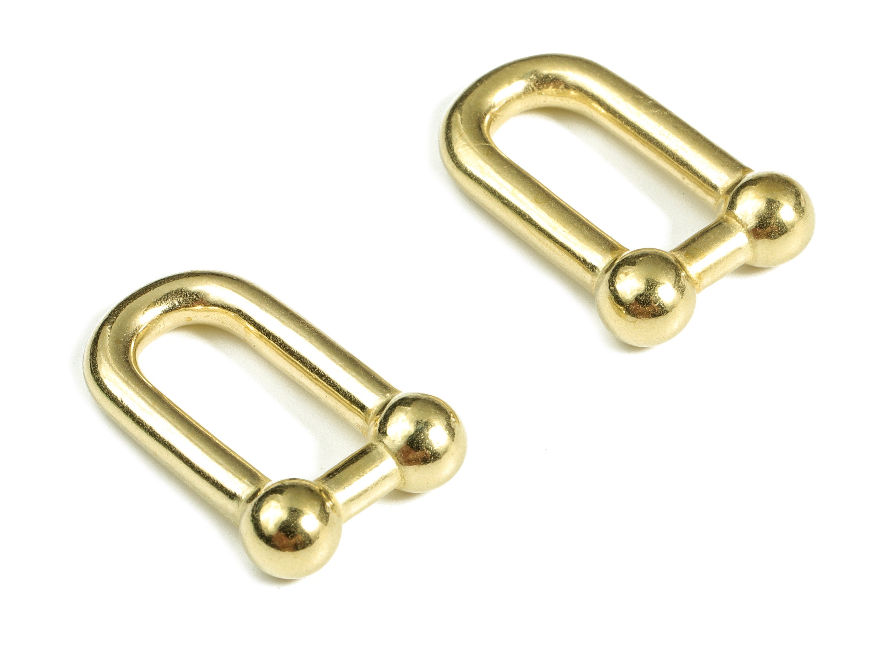 Brass U Link Earring Charm – Thick Link U Shape Huggie Earrings Charm – Geometric Earring Findings Supply - 22.61×15.1×3.24mm - PP4132 - DOMEDBAZAAR
