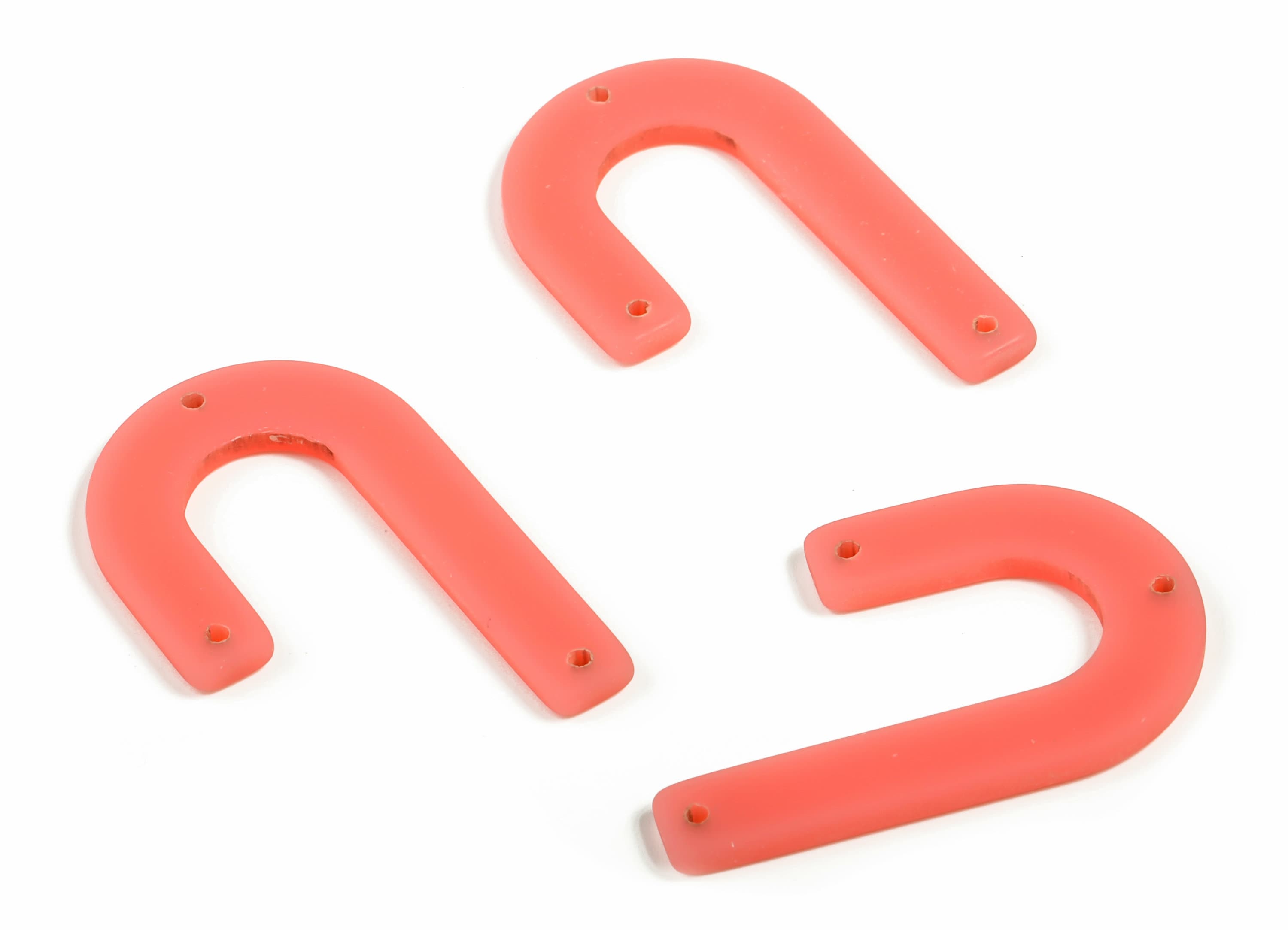 Acrylic Geometric Earring Connector - Matte U Acrylic Charms - Jewelry Supplies - 3 Holes - Color Code:A639 - 34.53x21.5x2.6mm - AC2267-A639 - DOMEDBAZAAR