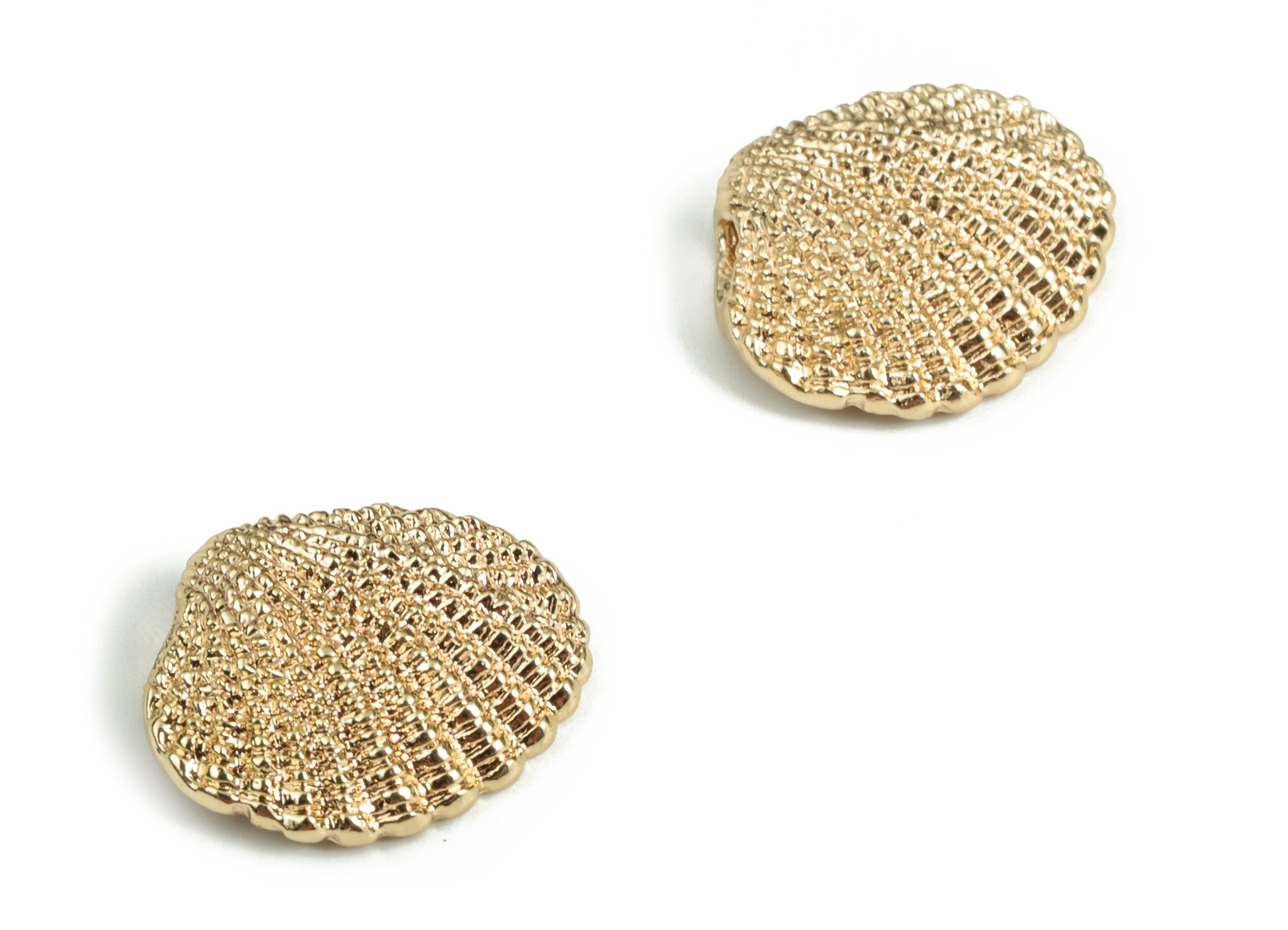 Brass Shell Earring Charms – Shell Charms - Gold Shell Pendant - 18K Real Gold Plated Brass - Jewelry Making Supplies - 13x11x1.5mm -RGP3171 - DOMEDBAZAAR