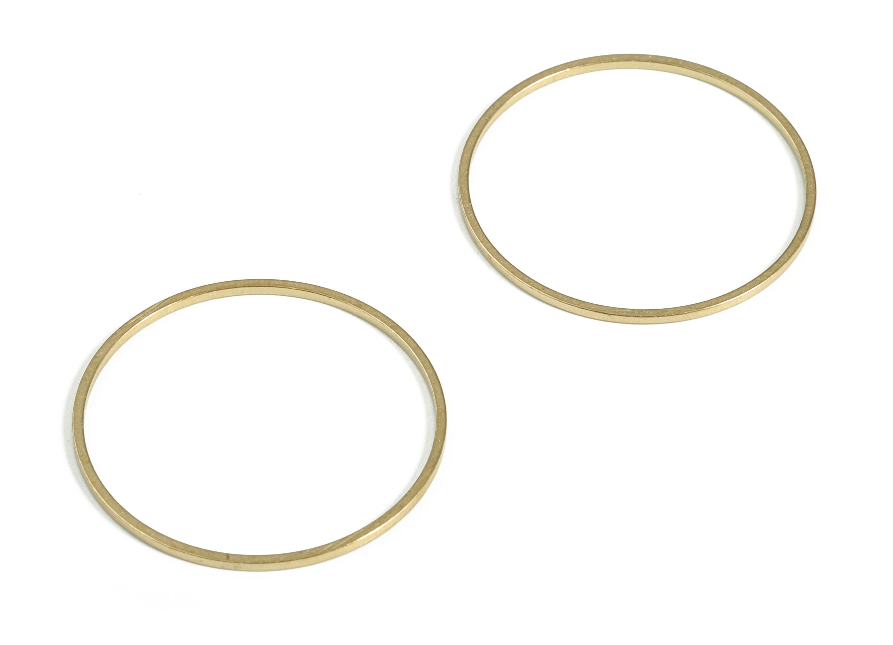 Brass Round Pendants - Brass Round Links- Raw Brass Circle Connector - Earring Findings - Jewelry Making SuPPlies - 25x0.8x0.8mm - PP4137-25 - DOMEDBAZAAR