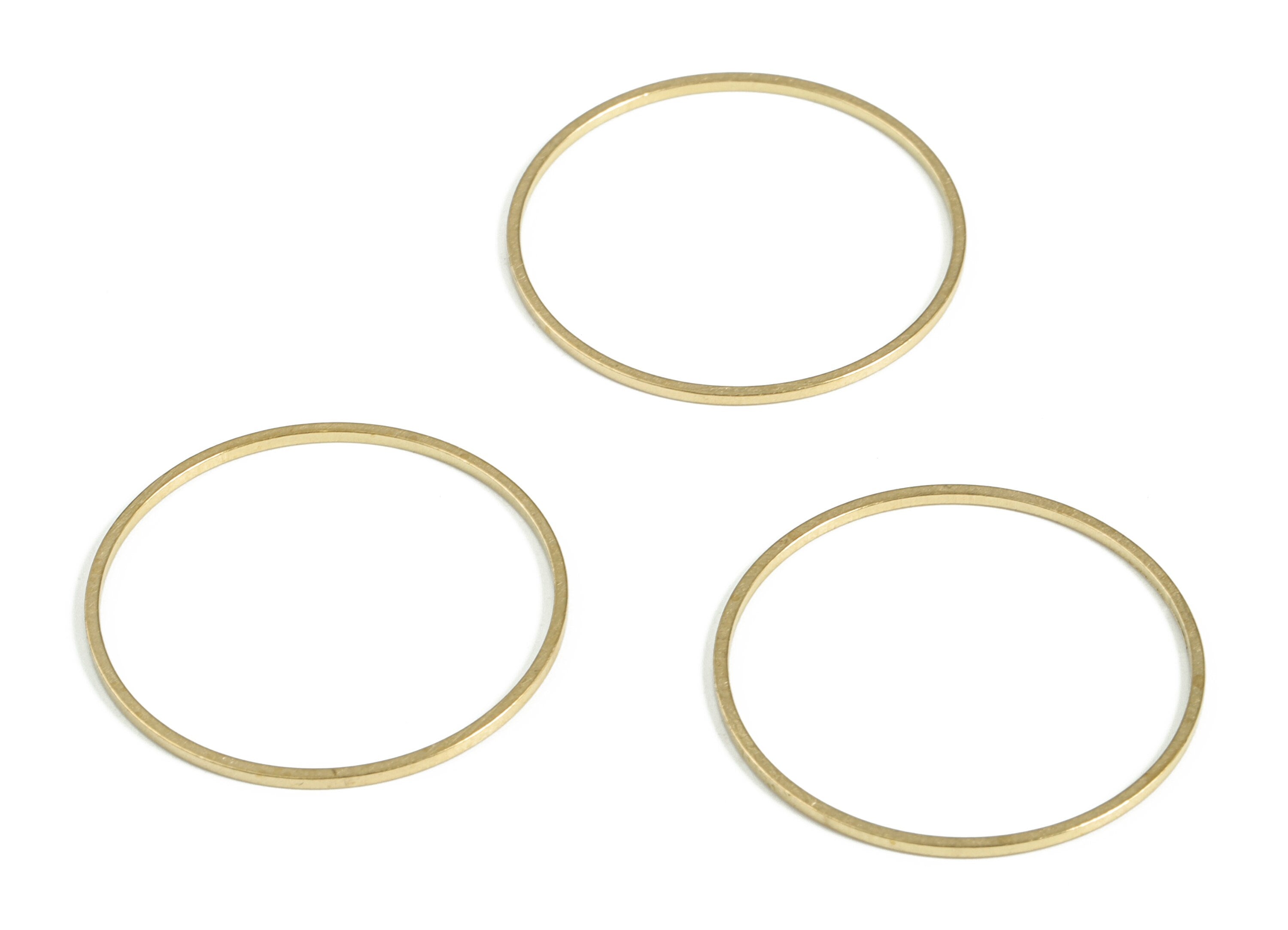 Brass Round Pendants - Brass Round Links- Raw Brass Circle Connector - Earring Findings - Jewelry Making SuPPlies - 25x0.8x0.8mm - PP4137-25 - DOMEDBAZAAR