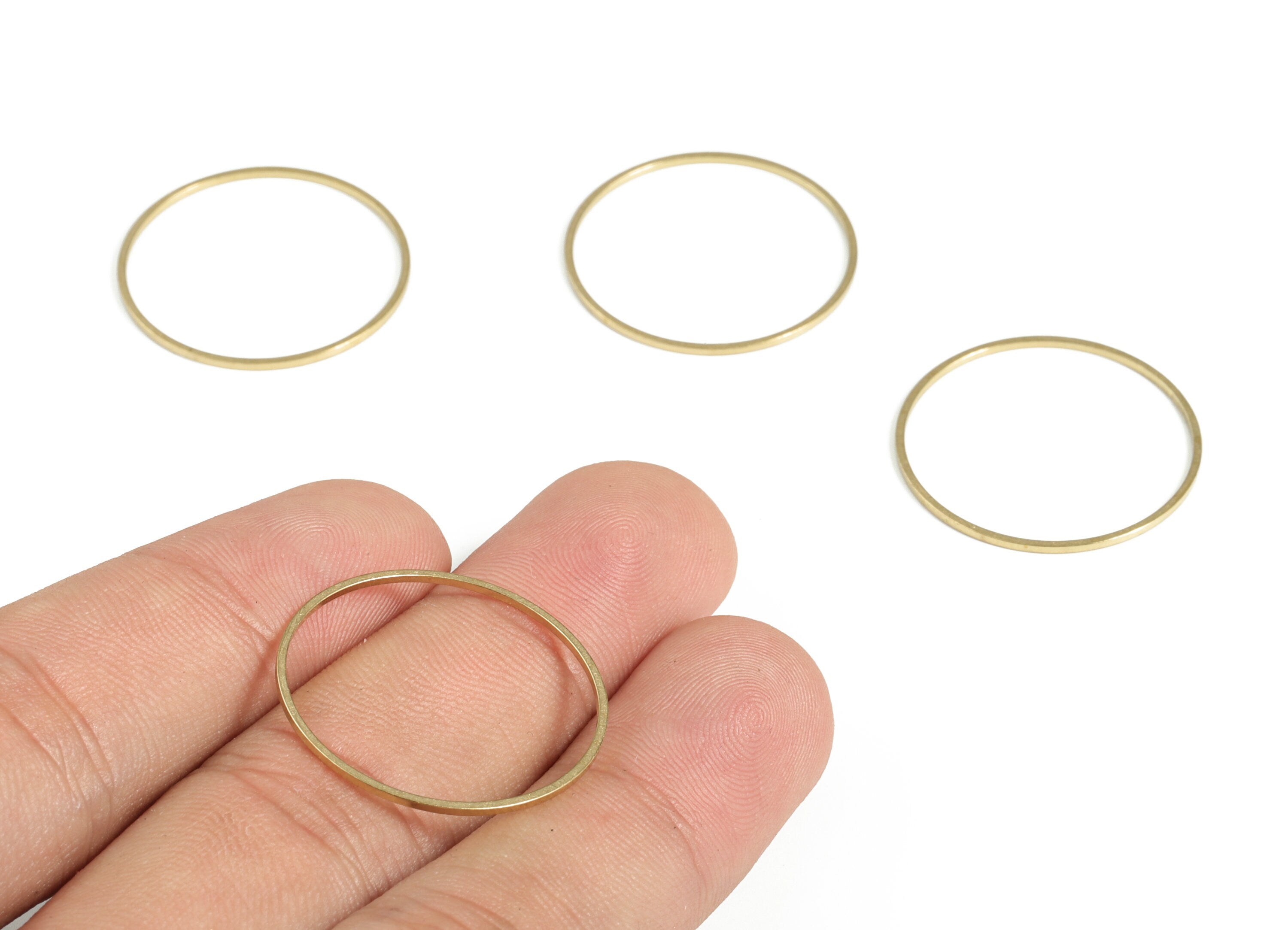 Brass Round Pendants - Brass Round Links- Raw Brass Circle Connector - Earring Findings - Jewelry Making SuPPlies - 25x0.8x0.8mm - PP4137-25 - DOMEDBAZAAR