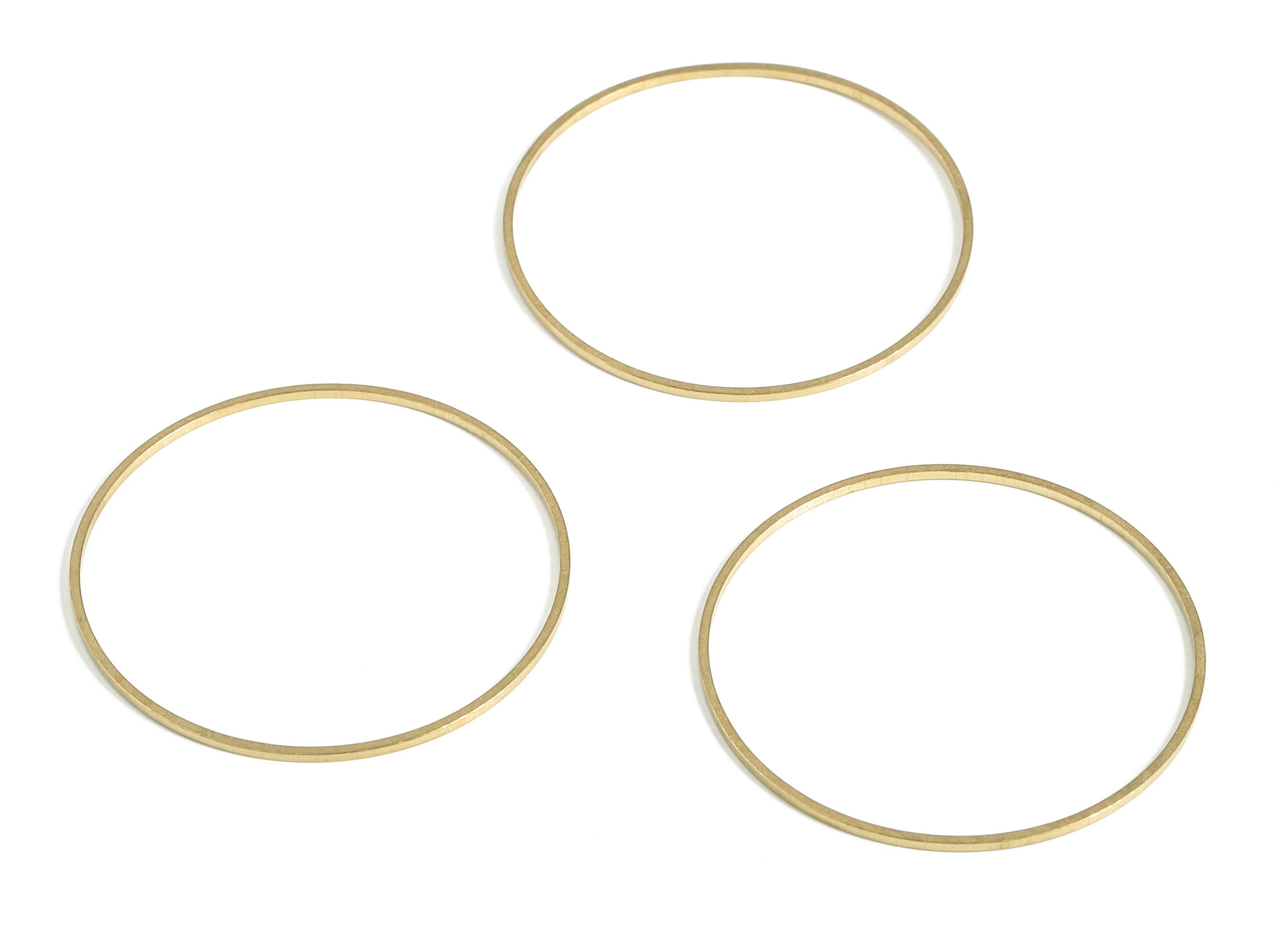Brass Round Pendants - Brass Round Links- Raw Brass Circle Connector - Earring Findings - Jewelry Making SuPPlies - 35x0.8x0.8mm - PP4137-35 - DOMEDBAZAAR