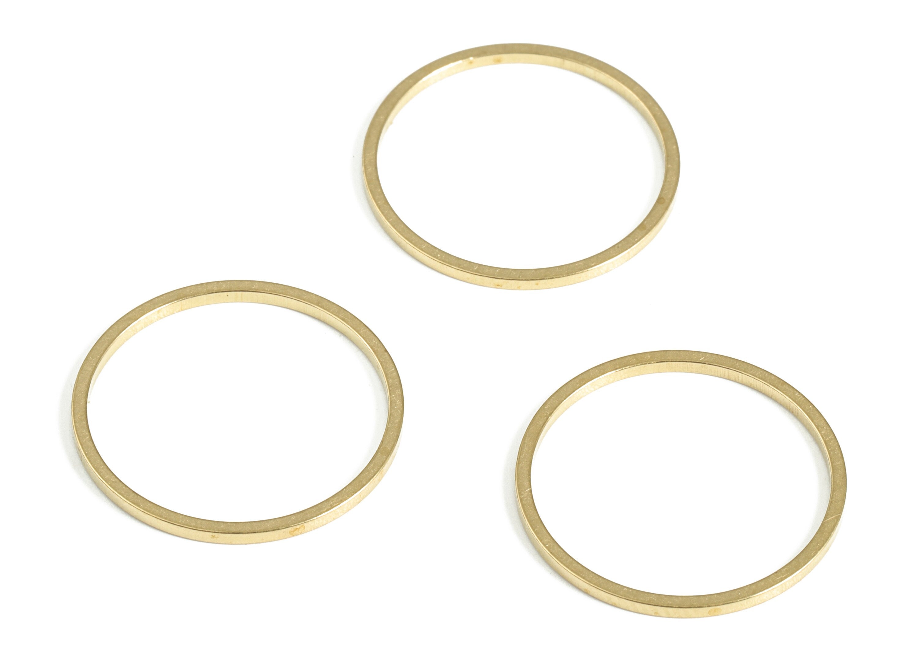 Raw Brass Round Pendants - Brass Round Links - Raw Brass Circle Connector - Earring Findings - Jewelry SuPPlies - 18x1.0x1.0mm - PP4138-18 - DOMEDBAZAAR