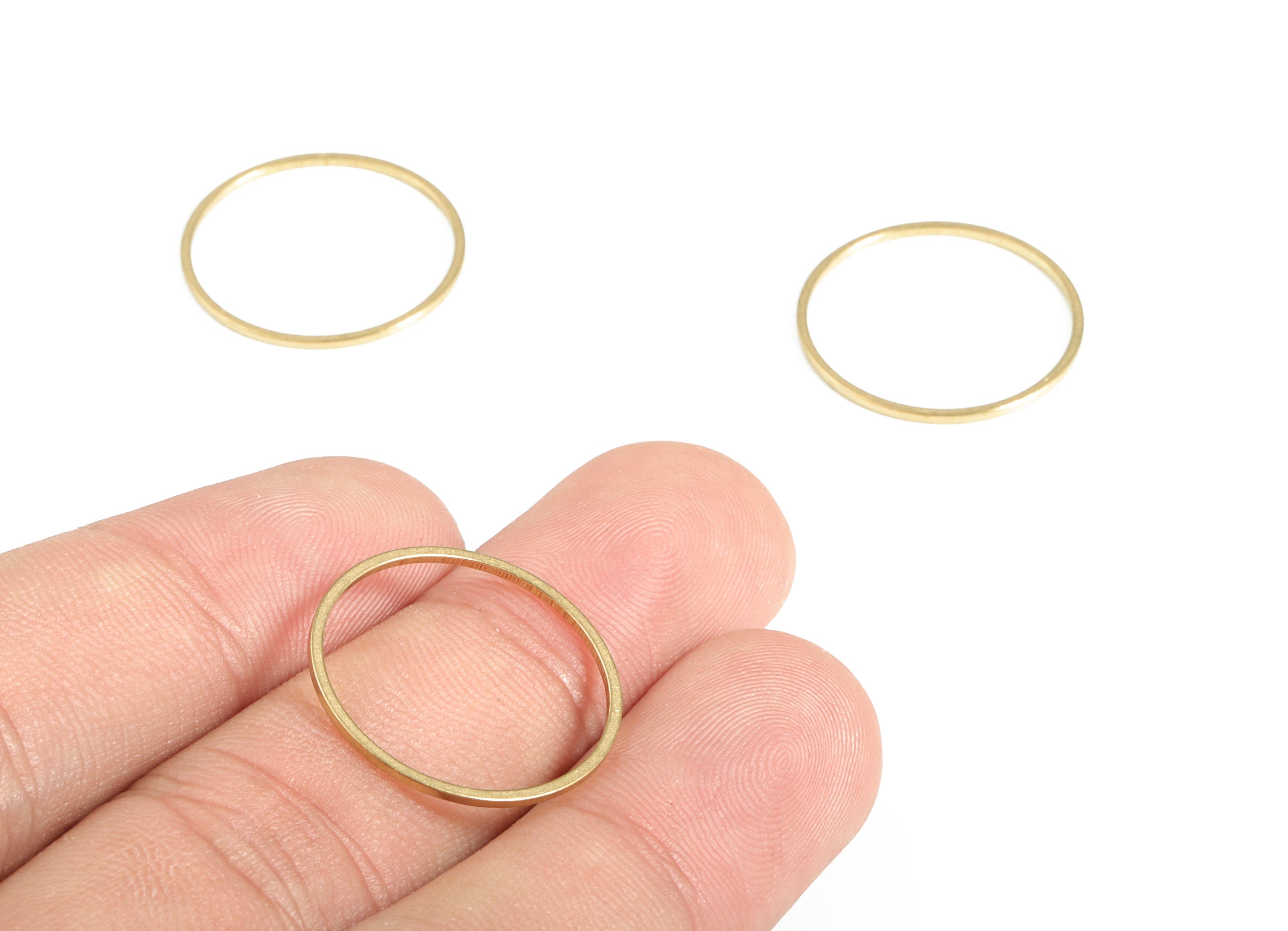 Brass Round Pendants - Brass Round Links - Raw Brass Circle Connector - Earring Findings - Jewelry Making SuPPlies - 21x1x1mm - PP4138-21 - DOMEDBAZAAR