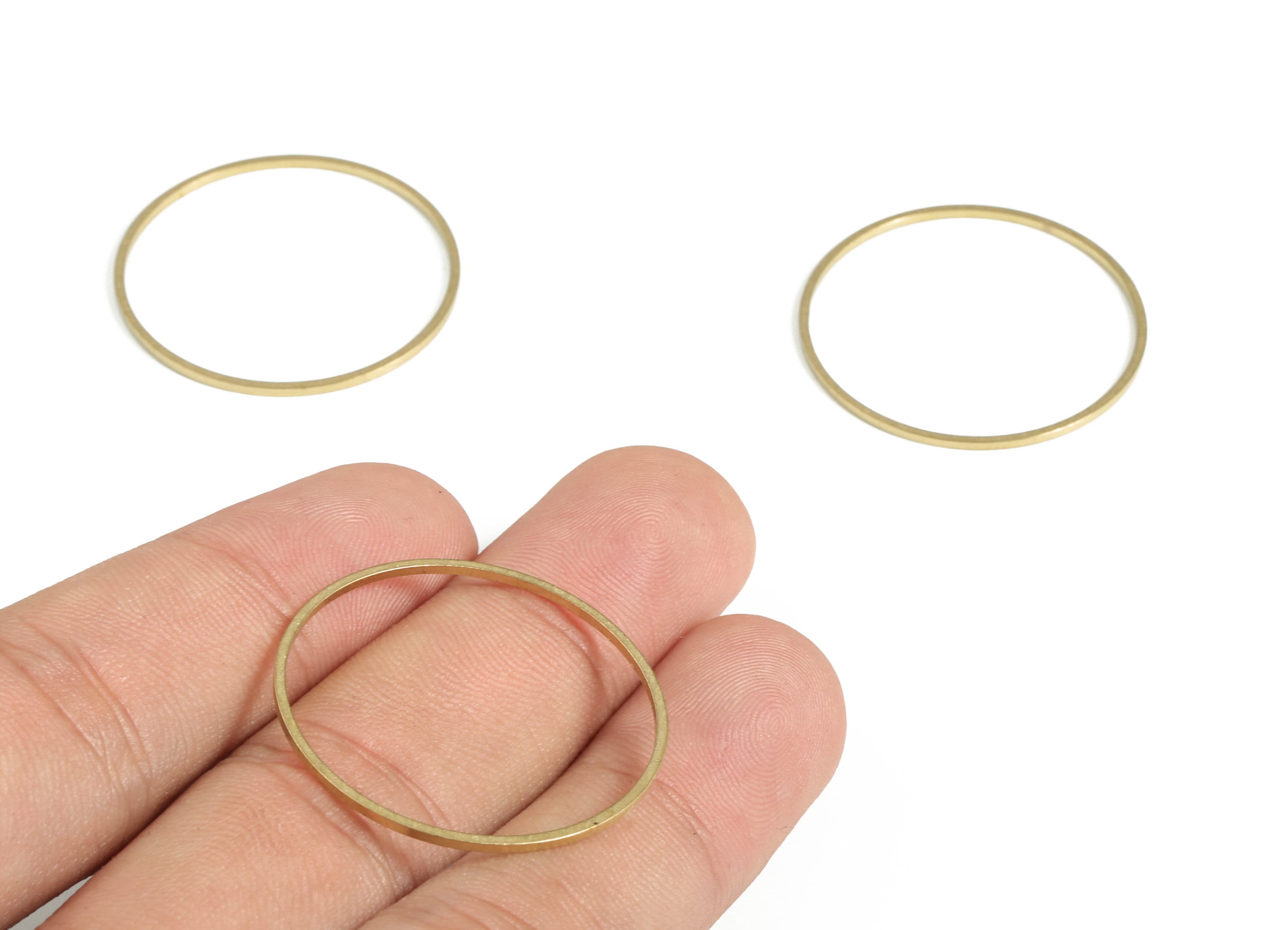 Brass Round Pendants - Brass Round Links- Raw Brass Circle Connector - Earring Findings - Jewelry Making SuPPlies - 30x1.0x1.0mm - PP4138-30 - DOMEDBAZAAR