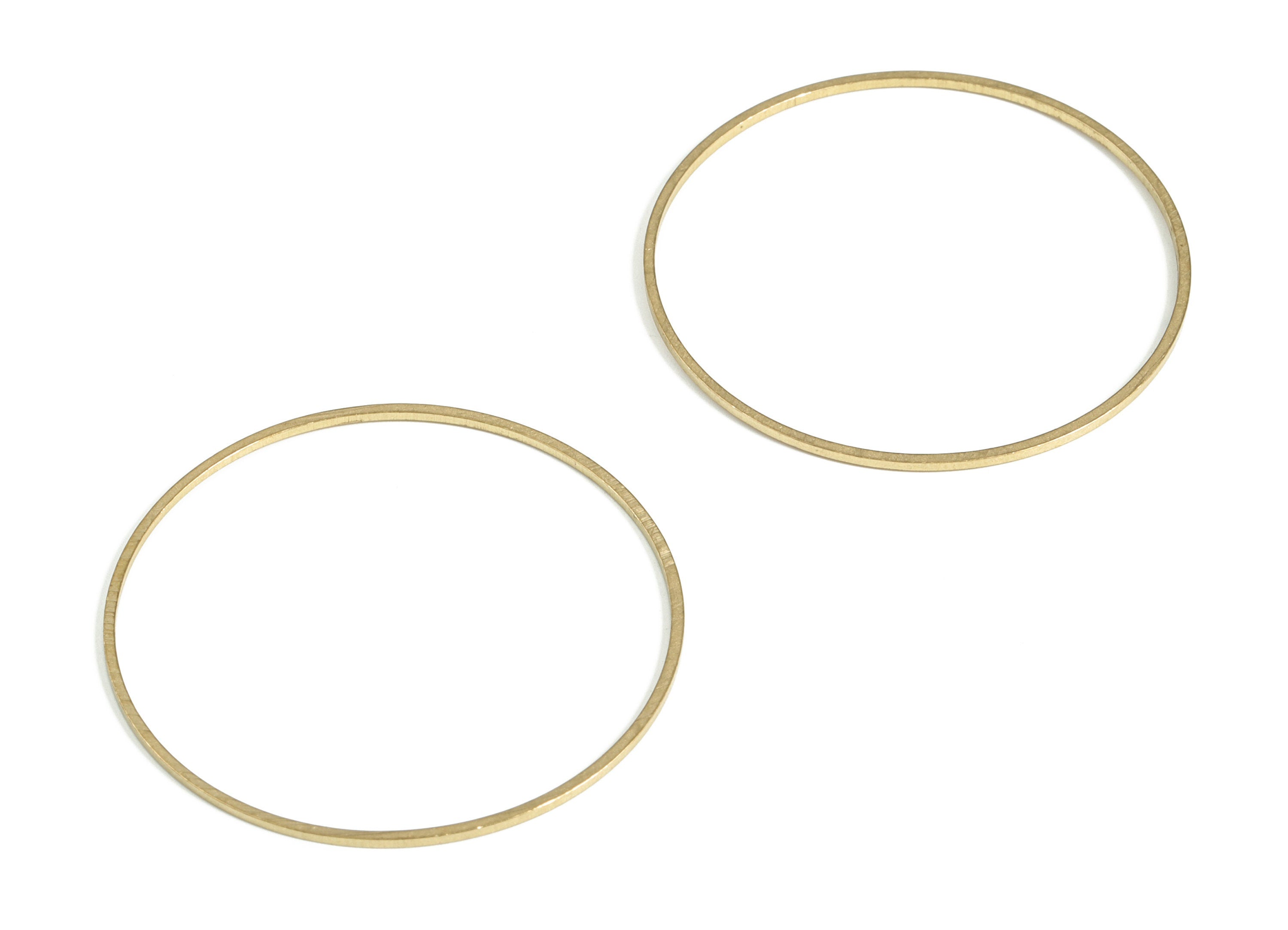 Raw Brass Round Pendants - Brass Round Links- Brass Circle Connector - Earring Findings - Jewelry Making SuPPlies - 40x1.0x1.0mm - PP4138-40 - DOMEDBAZAAR