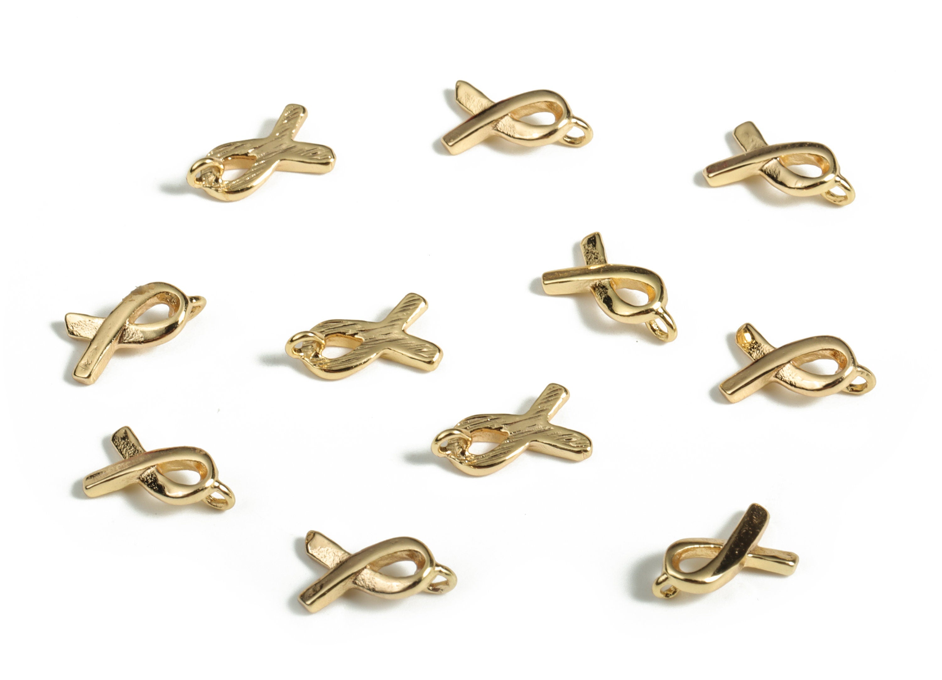 Brass Tie Earring Charms - Gold Tie Pendant - 18K Real Gold Plated Brass - Jewelry Making Supplies - 9.47x5.31x1.34mm - RGP3122 - DOMEDBAZAAR