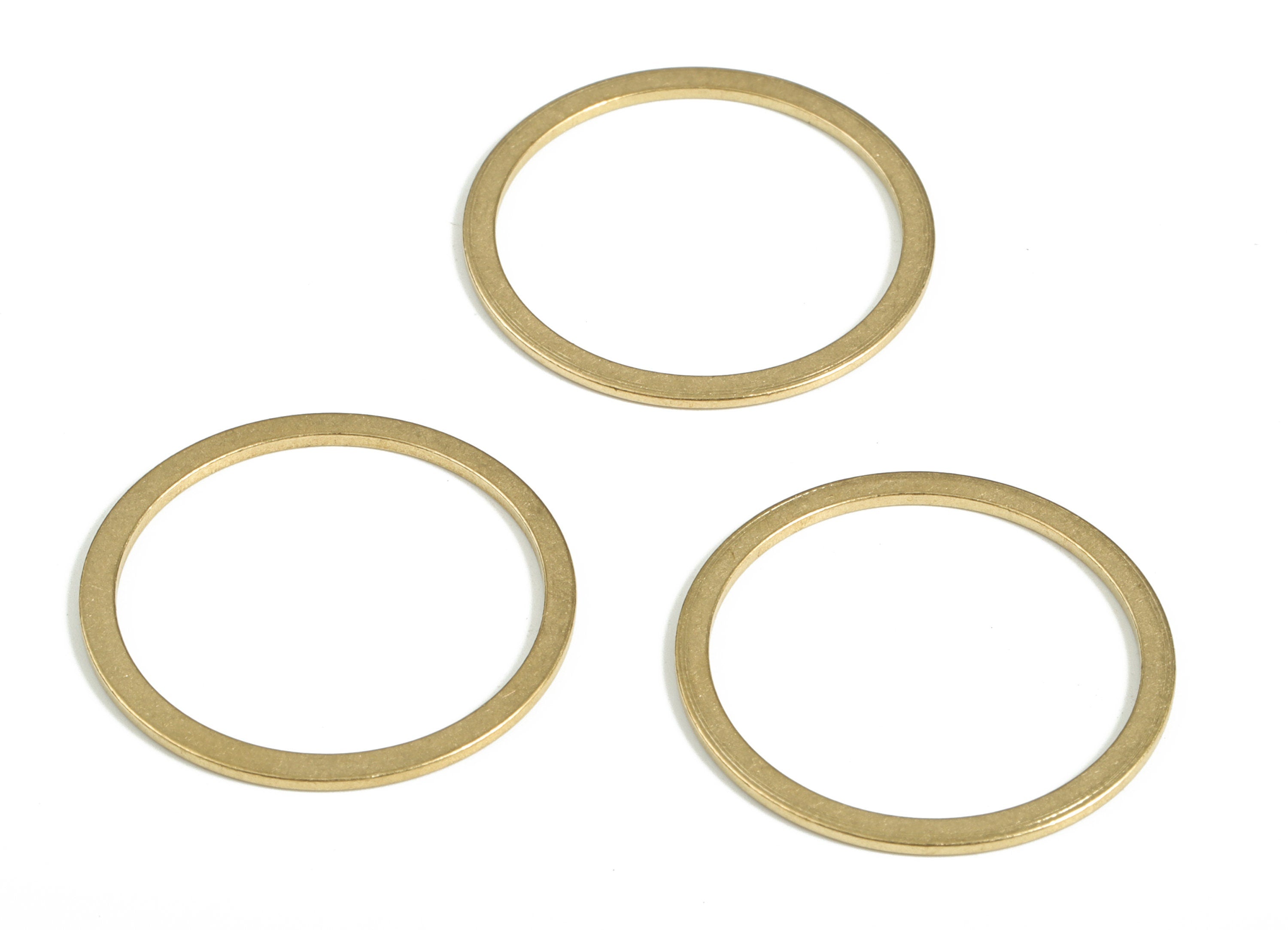 Raw Brass Circle Connector - Raw Brass Round Pendants - Closed Loop Rings - Earring Findings - Jewelry SuPPlies - 25x2.0x1.0mm - PP4139-25 - DOMEDBAZAAR
