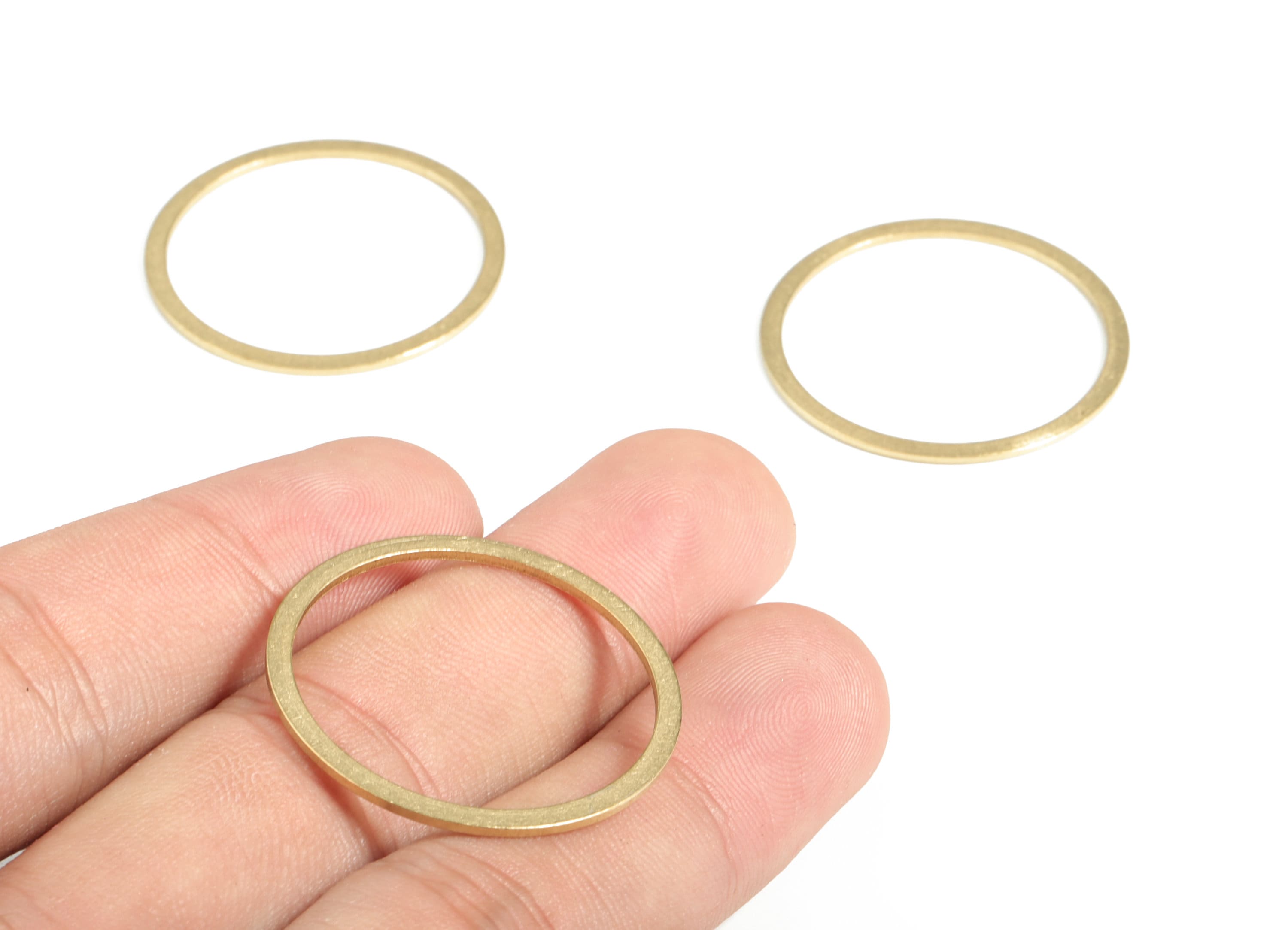 Raw Brass Round Pendants - Brass Round Links - Raw Brass Circle Connector - Earring Findings - Jewelry SuPPlies - 30x2.0x1.0mm - PP4139-30 - DOMEDBAZAAR