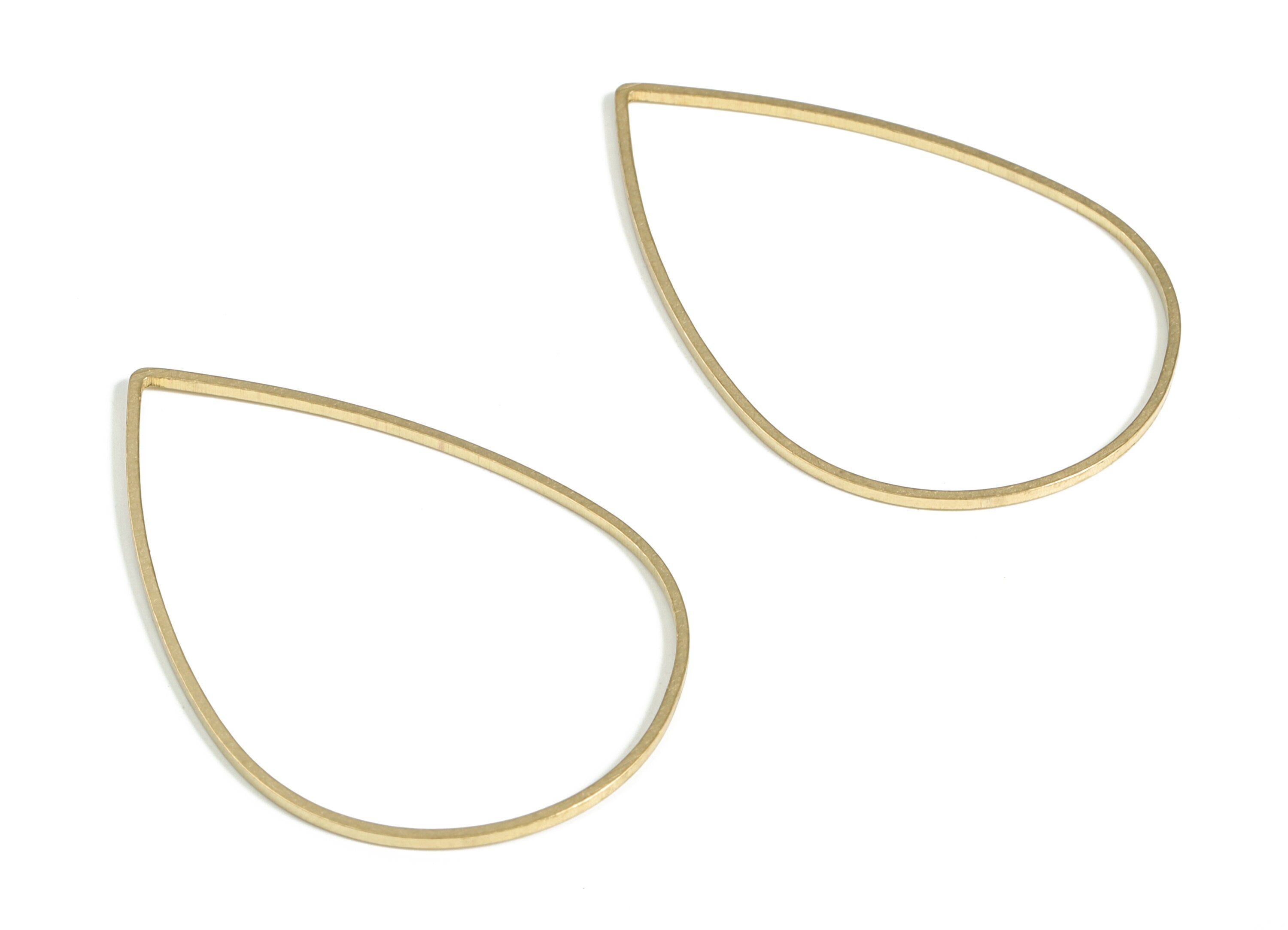 Raw Brass Drop Pendant - Tear Drop Connector - Brass Drop Jewelry Finding - Brass Drop Earrings - Jewelry SuPPlies - 47.0x30.0x1mm - PP4142 - DOMEDBAZAAR