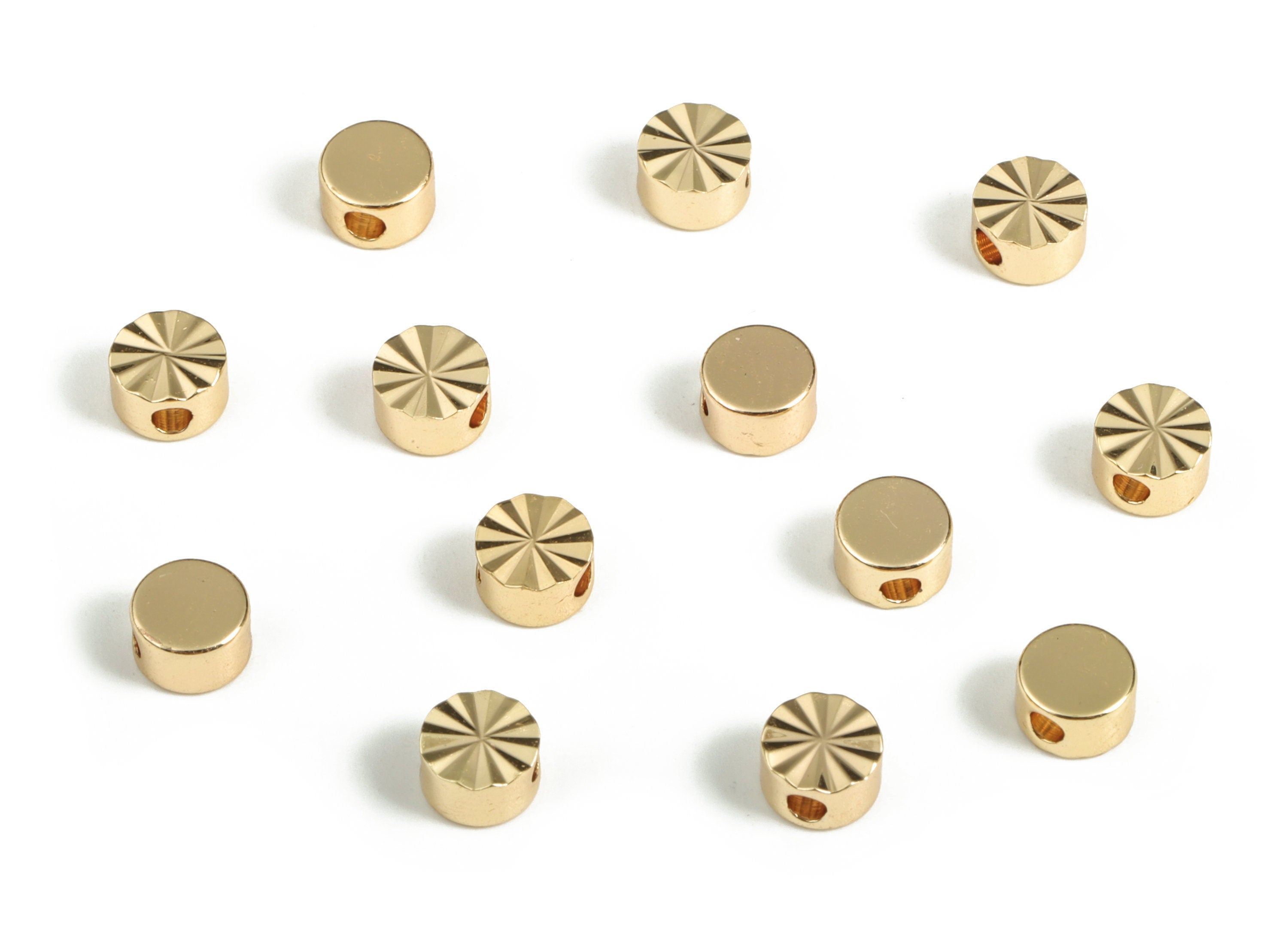 Gold Plated Round Beads - Sun Shine Beads - Brass Round Beads - 18K Real Gold Plated Brass - Jewelry Supplies - 4.92x4.92x3.06mm - RGP3139 - DOMEDBAZAAR