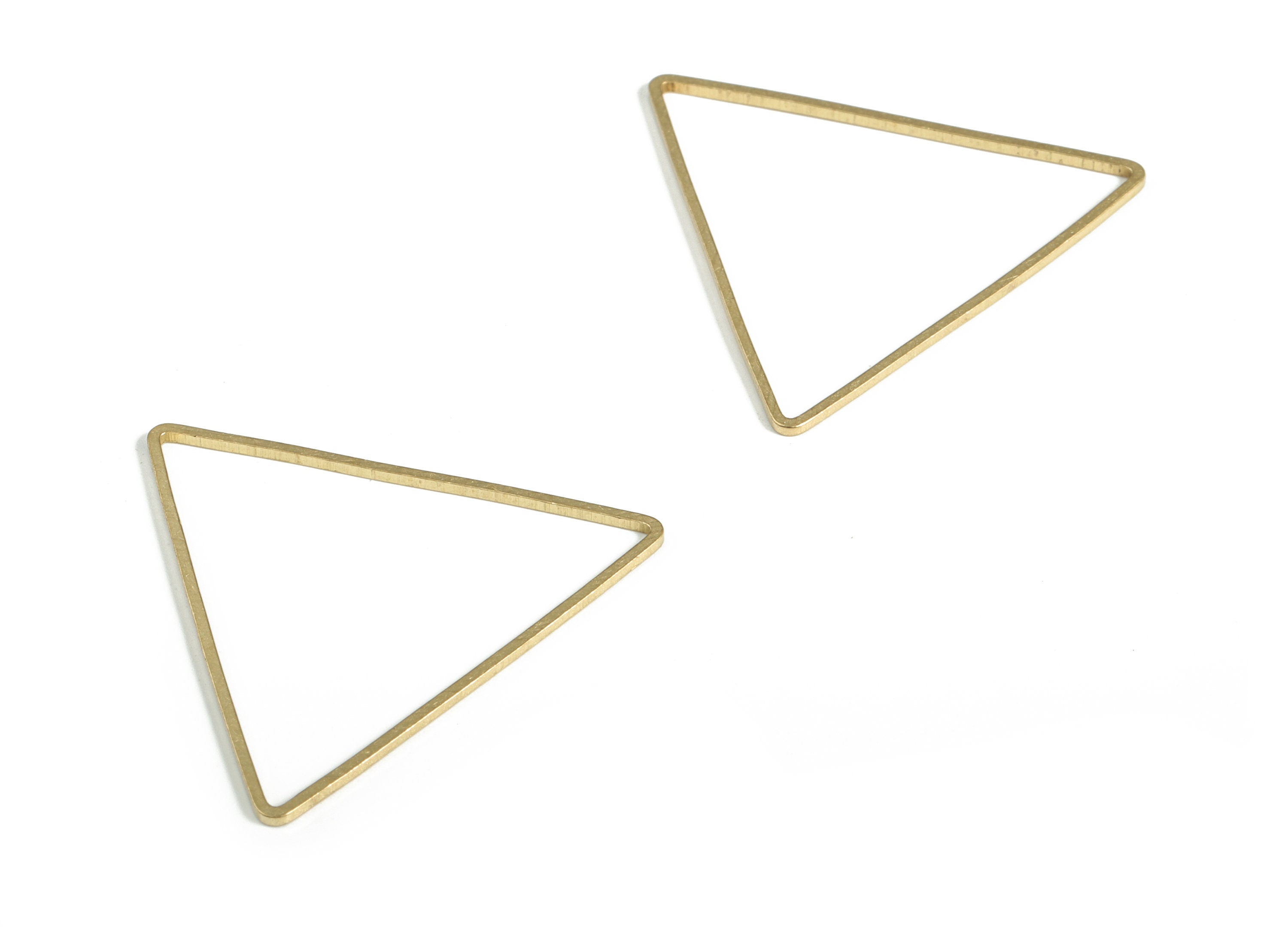 Brass Triangle Charms – Triangle Connector – Triangle Raw Brass Pendant - Earring Finding - Jewelry SuPPlies - 34.0x1.0x1.0mm - PP4144-34 - DOMEDBAZAAR