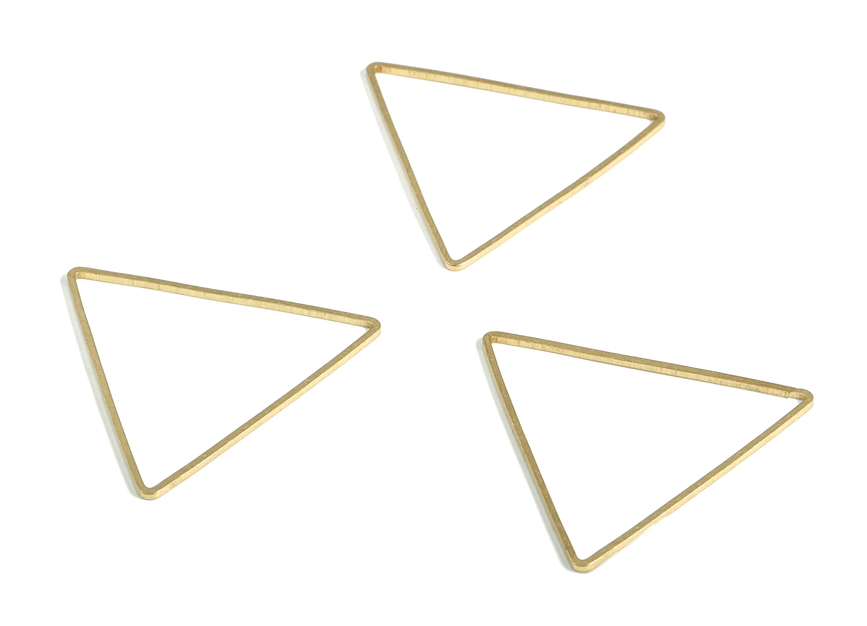 Brass Triangle Charms – Triangle Connector – Triangle Raw Brass Pendant - Earring Finding - Jewelry SuPPlies - 34.0x1.0x1.0mm - PP4144-34 - DOMEDBAZAAR