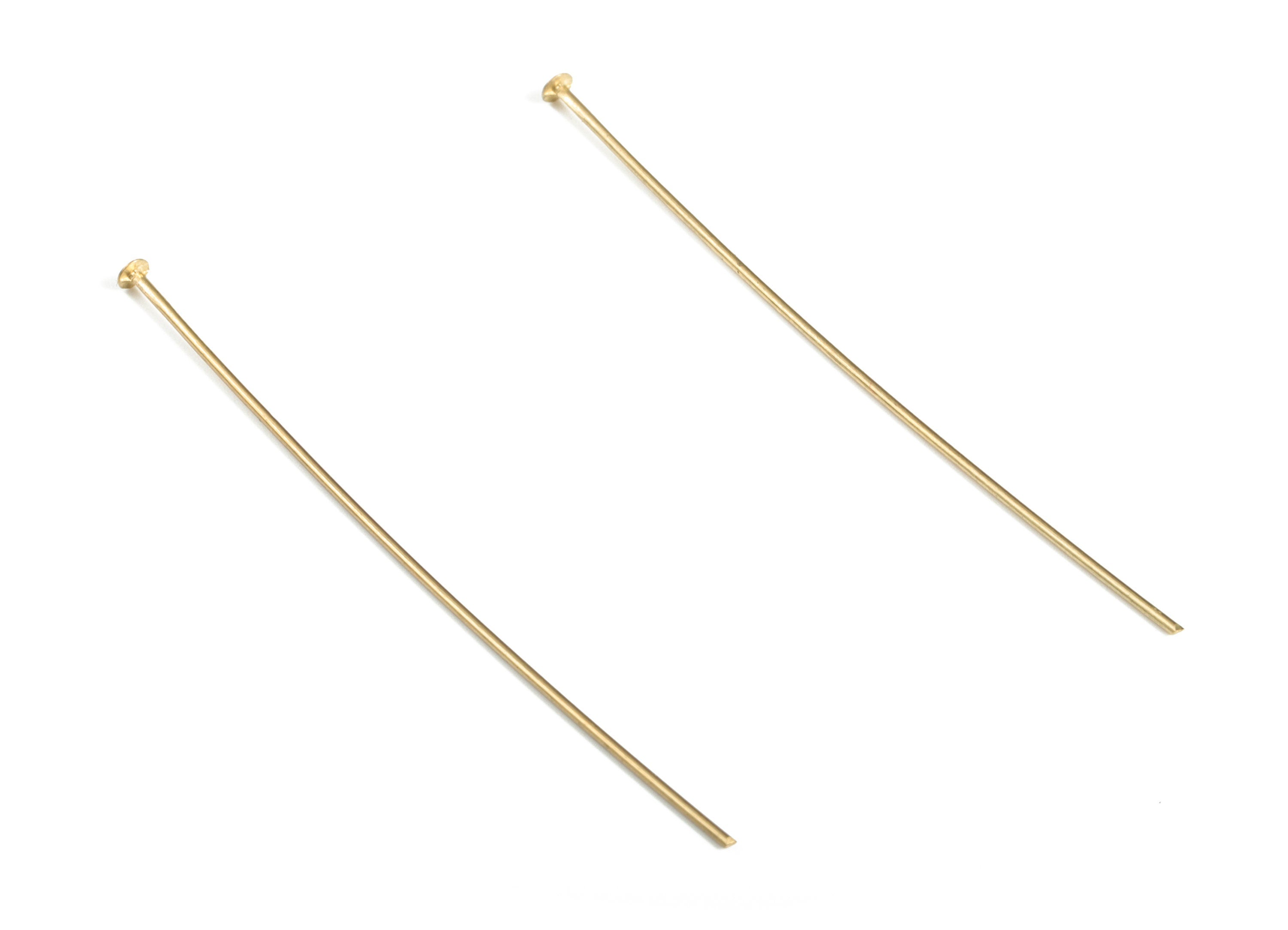 Brass Head Pin Findings - Jewelry Making Supplies - Raw Brass Pendants - Pins for DIY Head Pins – Brass Findings - 50x0.68mm - PP4146-50 - DOMEDBAZAAR