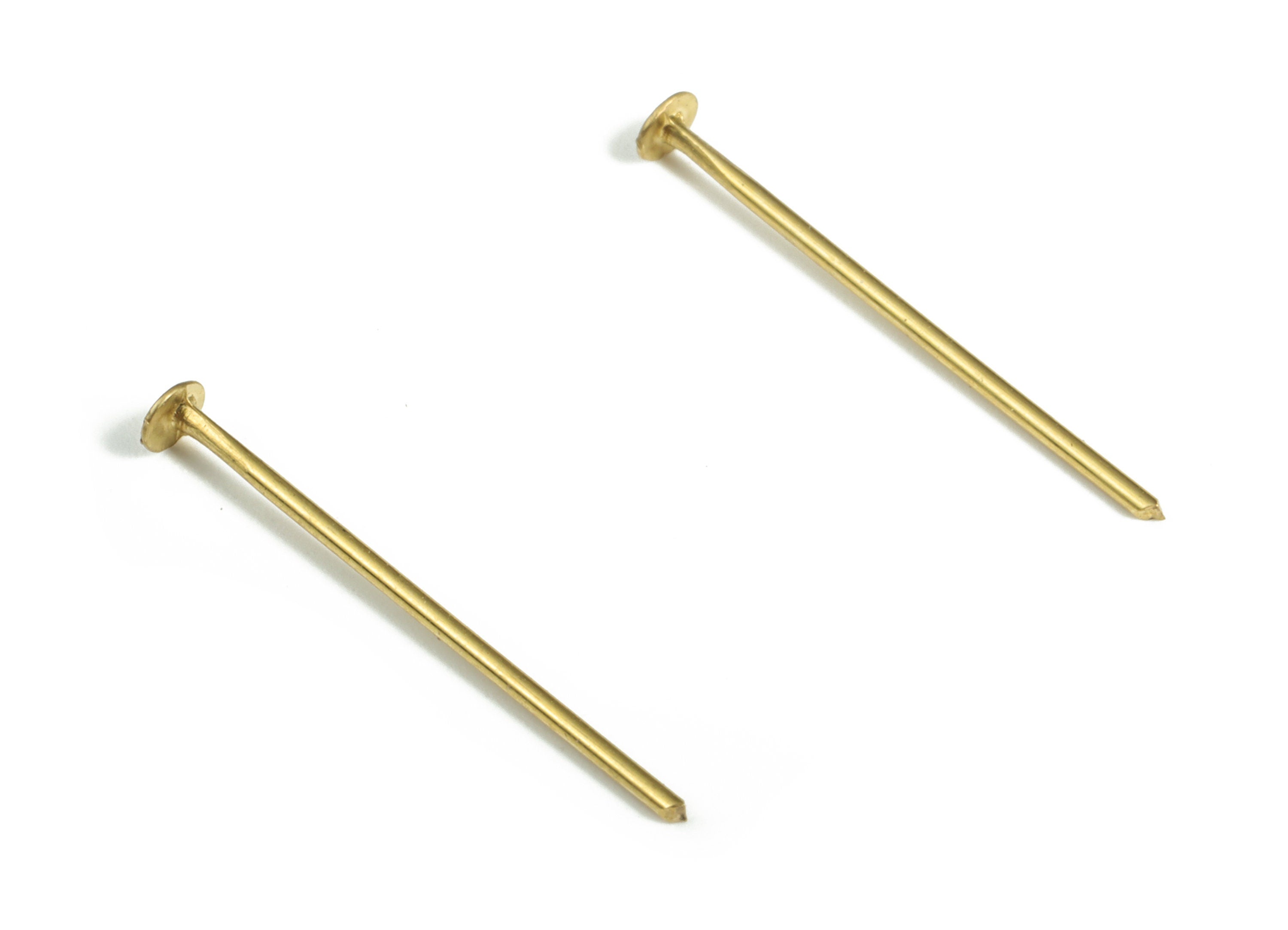 Raw Brass Head Pin Findings - Raw Brass Jewelry - DIY Brass Jewelry Pins - Jewelry Findings - Jewelry Supplies -18x0.68mm - PP4146-18 - DOMEDBAZAAR
