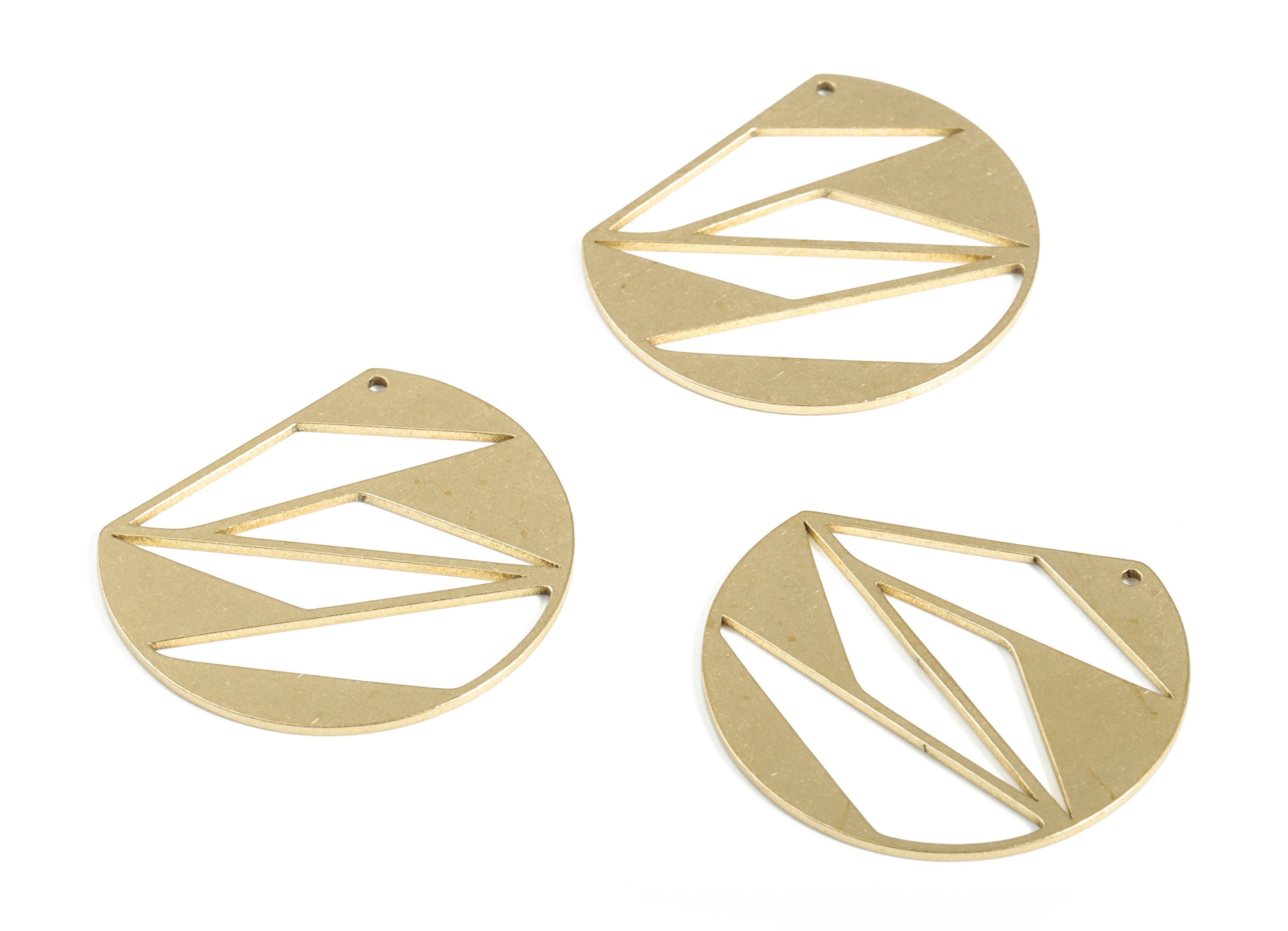 Brass Blank Curve Pendant Charms - Raw Brass Earring Charms – Earring Findings – Jewelry Making Supplies - 27.14x22.8x0.78mm - PP4153 - DOMEDBAZAAR