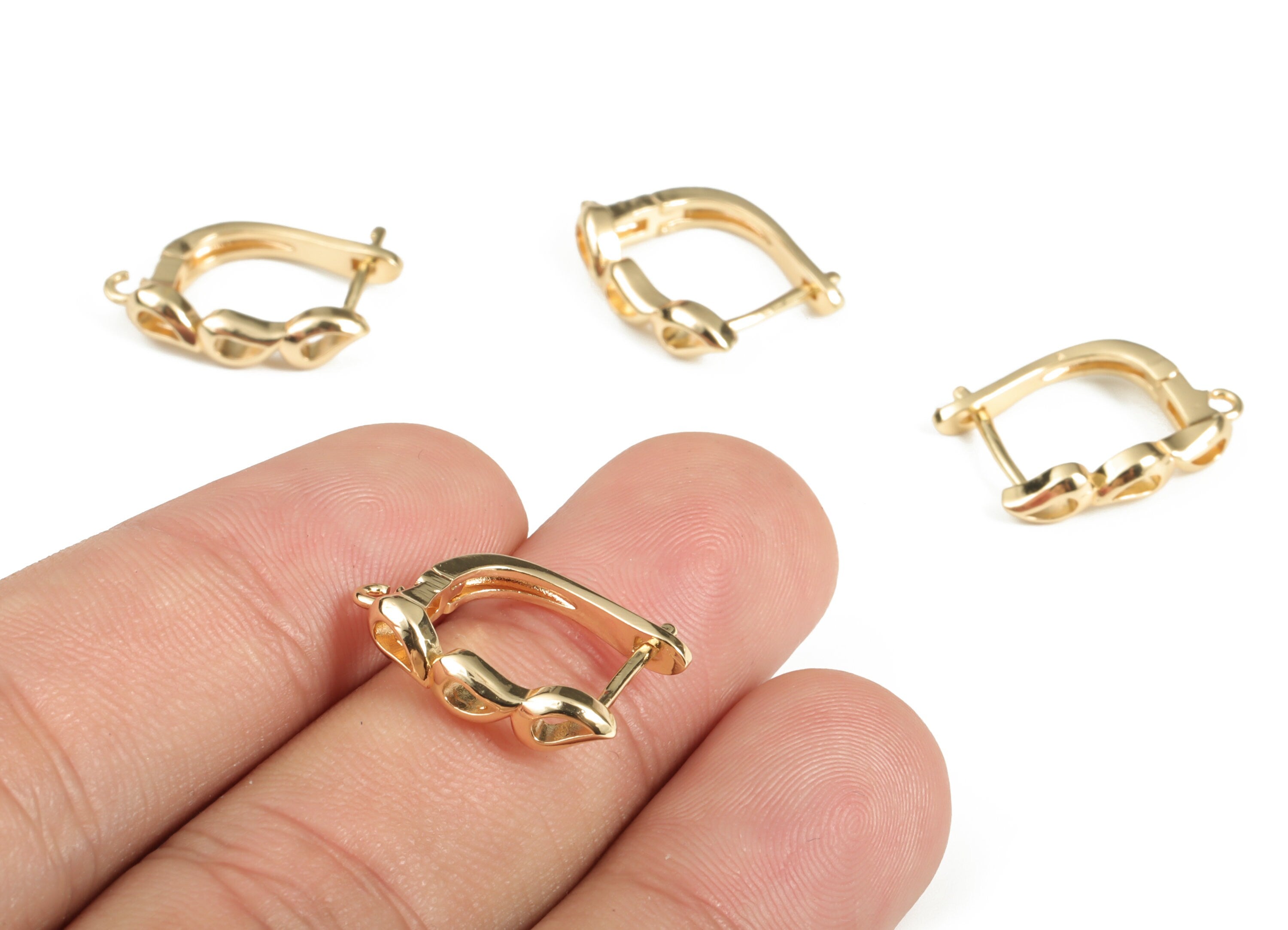 Brass Stud Earring - Drop Stud Earrings - Stainless Steel Stud – Open Ring – 18K Real Gold Plated Brass - 18.76×13.44×3.73mm - RGP3043 - DOMEDBAZAAR