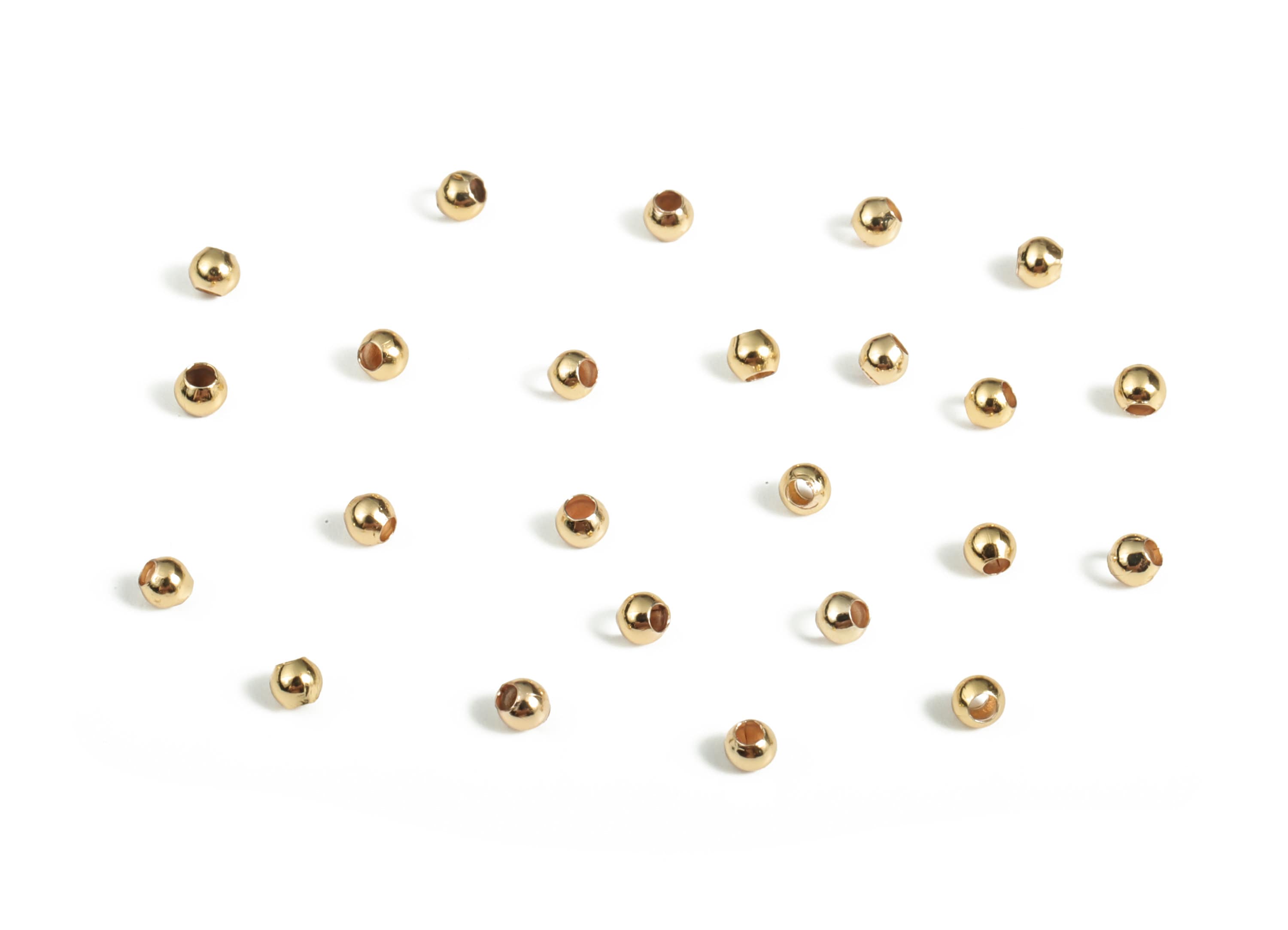 Brass Spacer Ball Beads - Gold Round Spacer Ball Beads - 18K Real Gold Plated Brass - Jewelry Making Supplies - 2x1.72mm - RGP3073 - DOMEDBAZAAR
