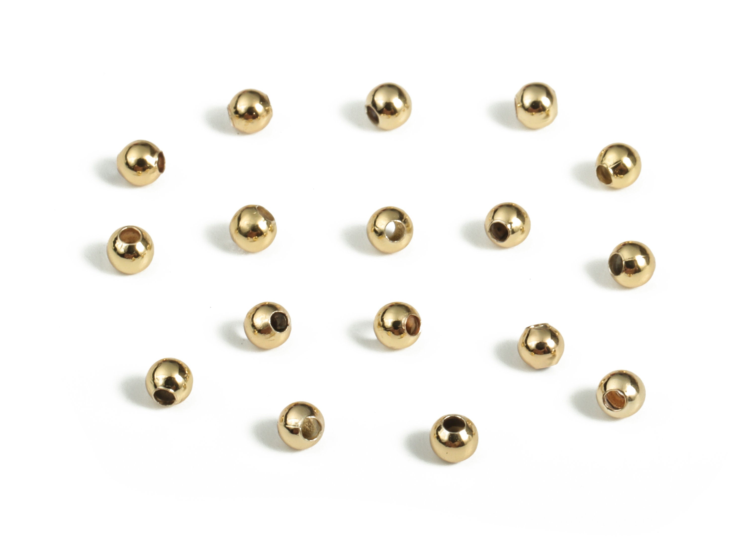 Brass Spacer Ball Beads - Gold Round Spacer Ball Beads - 18K Real Gold Plated Brass - Jewelry Making Supplies - 2.25x2.17mm - RGP3072 - DOMEDBAZAAR