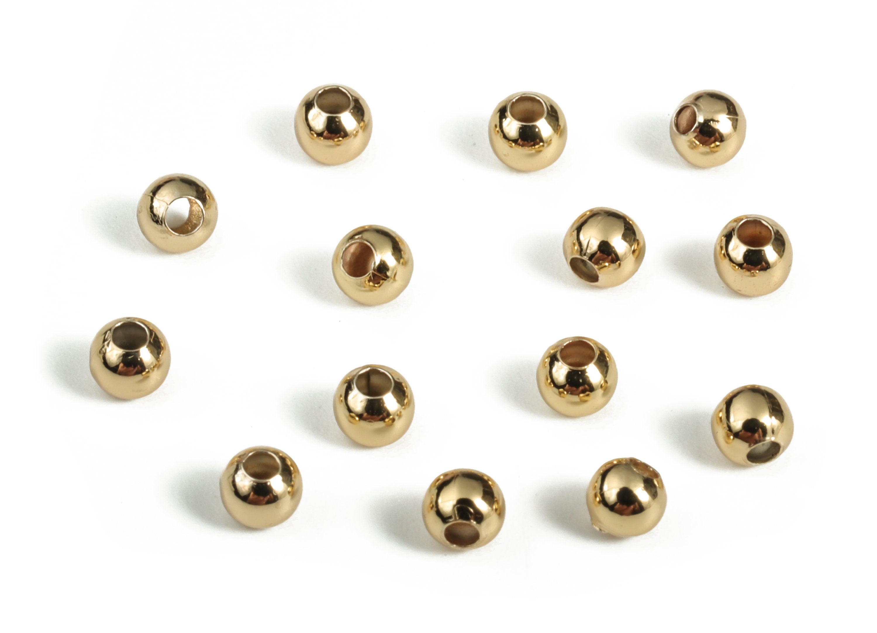 Gold Plated Smooth Round Beads - Gold Plated Smooth Round Charm - Jewelry Making - 18K Real Gold Plated Brass - 1.4x3x2.8mm - RGP3071 - DOMEDBAZAAR
