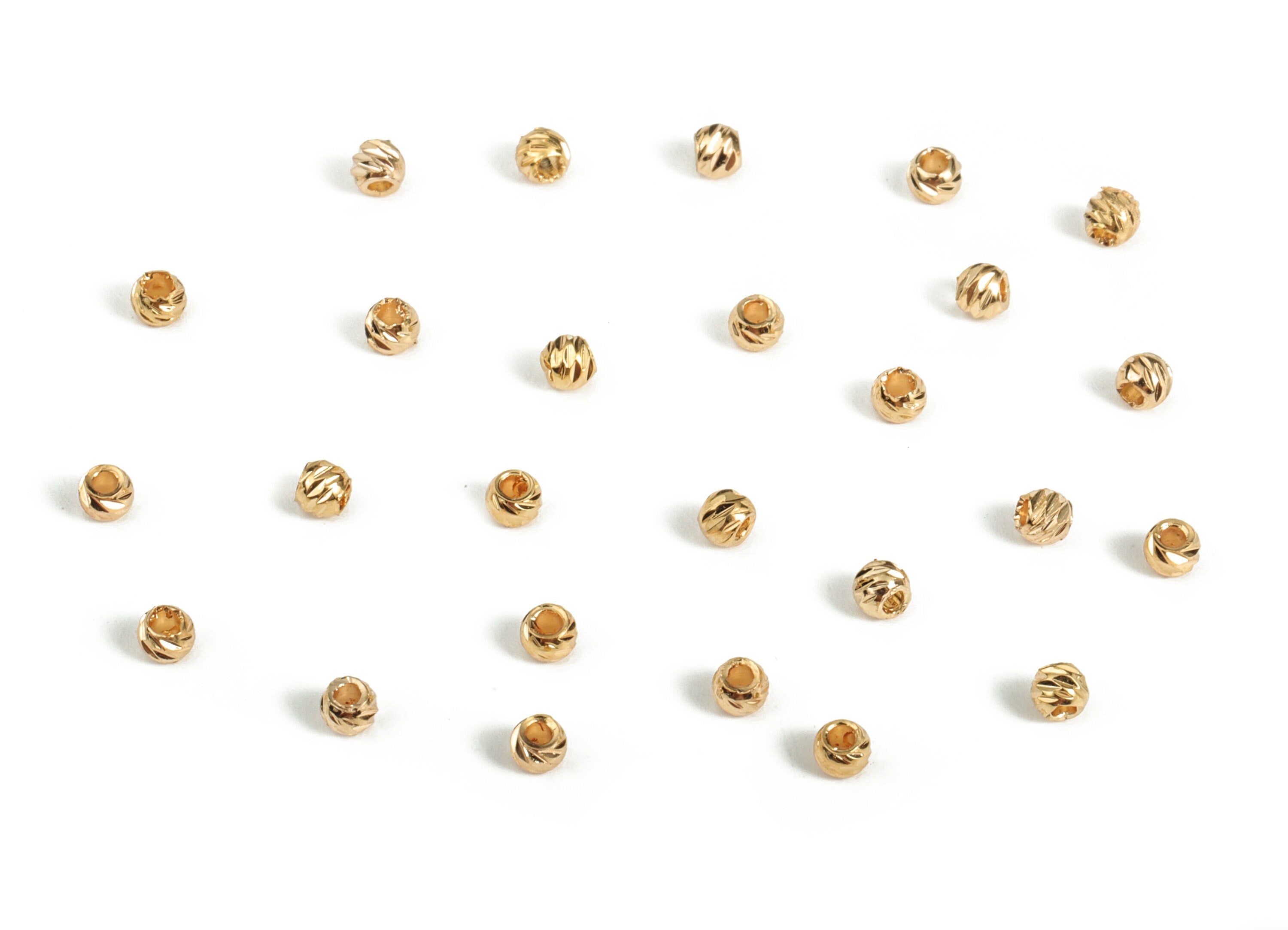 Brass Spacer Ball Beads - Gold Round Spacer Ball Beads - 18K Real Gold Plated Brass - Jewelry Making Supplies - 2.49x2.38mm - RGP3166 - DOMEDBAZAAR