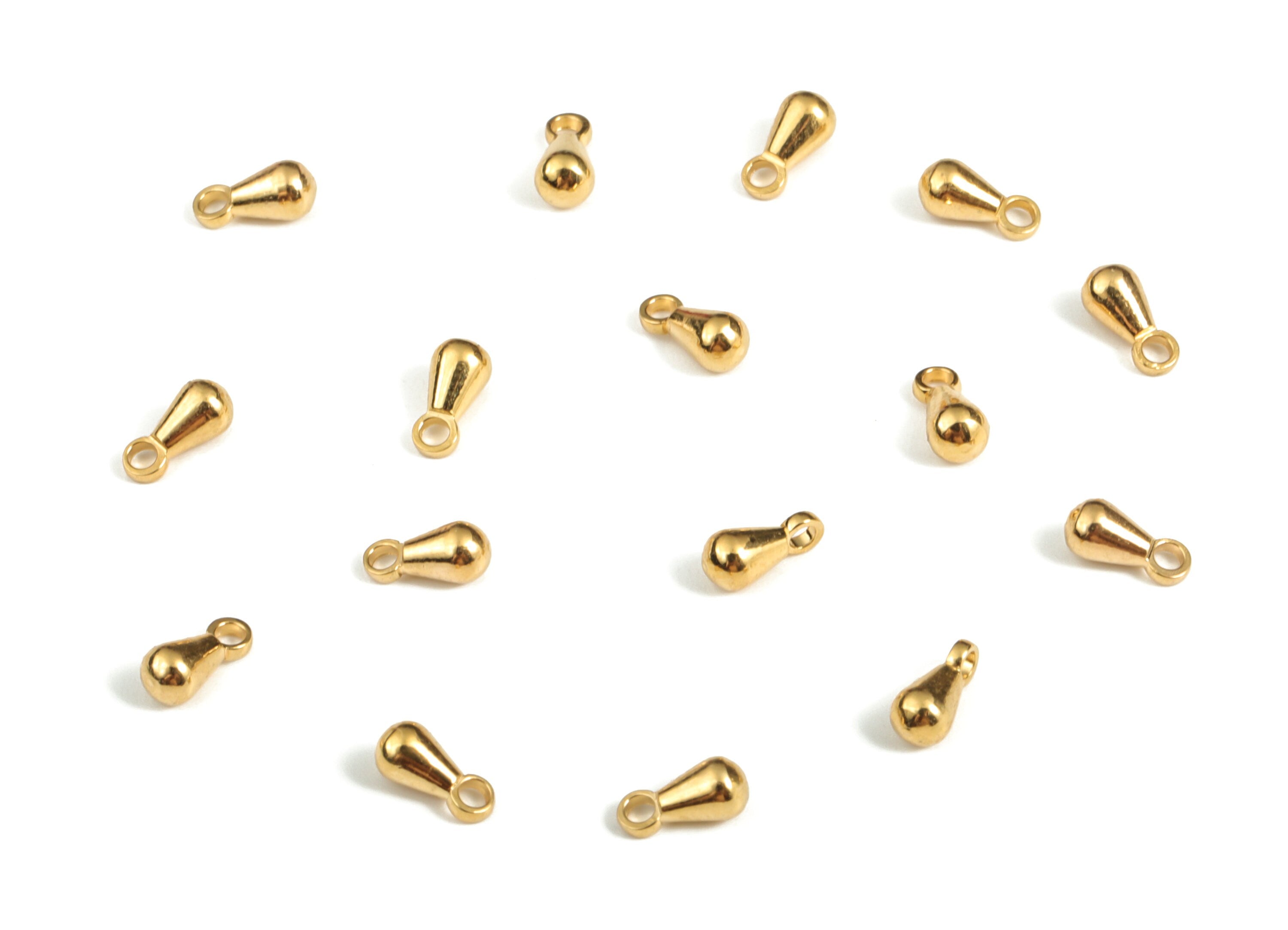 Brass Small Drop Earring Charms - Gold Small Drop Pendant - 18K Real Gold Plated Brass - Jewelry Making Supplies - 5.91x2.84mm - RGP3163 - DOMEDBAZAAR