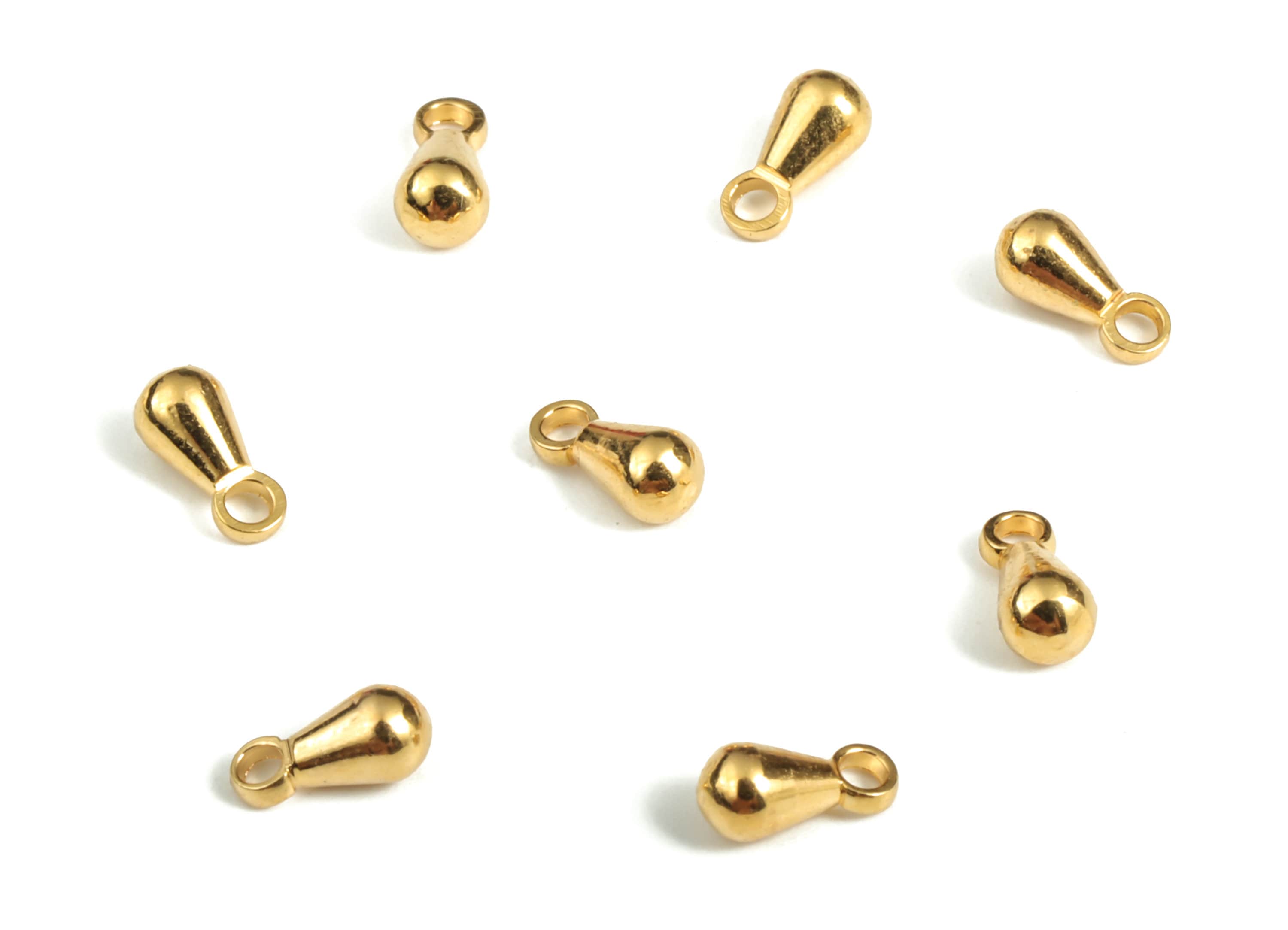 Brass Small Drop Earring Charms - Gold Small Drop Pendant - 18K Real Gold Plated Brass - Jewelry Making Supplies - 5.91x2.84mm - RGP3163 - DOMEDBAZAAR