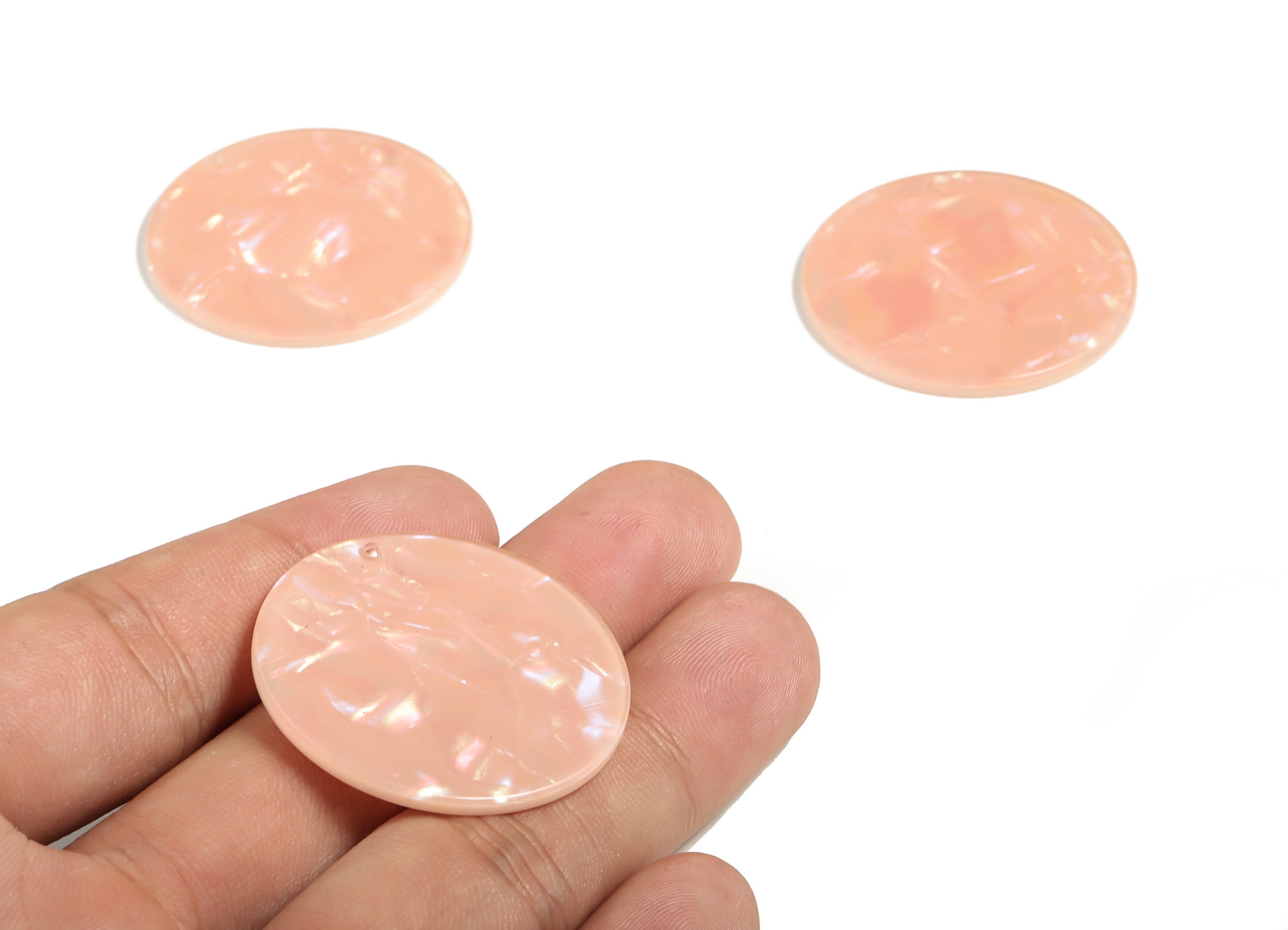 Acetate Round Charms - Coin Earrings and Pendant - Earring Findings - Jewelry Supplys - Color Code: A393 - 34.8x34.8x2.54mm - AC1135-A393 - DOMEDBAZAAR