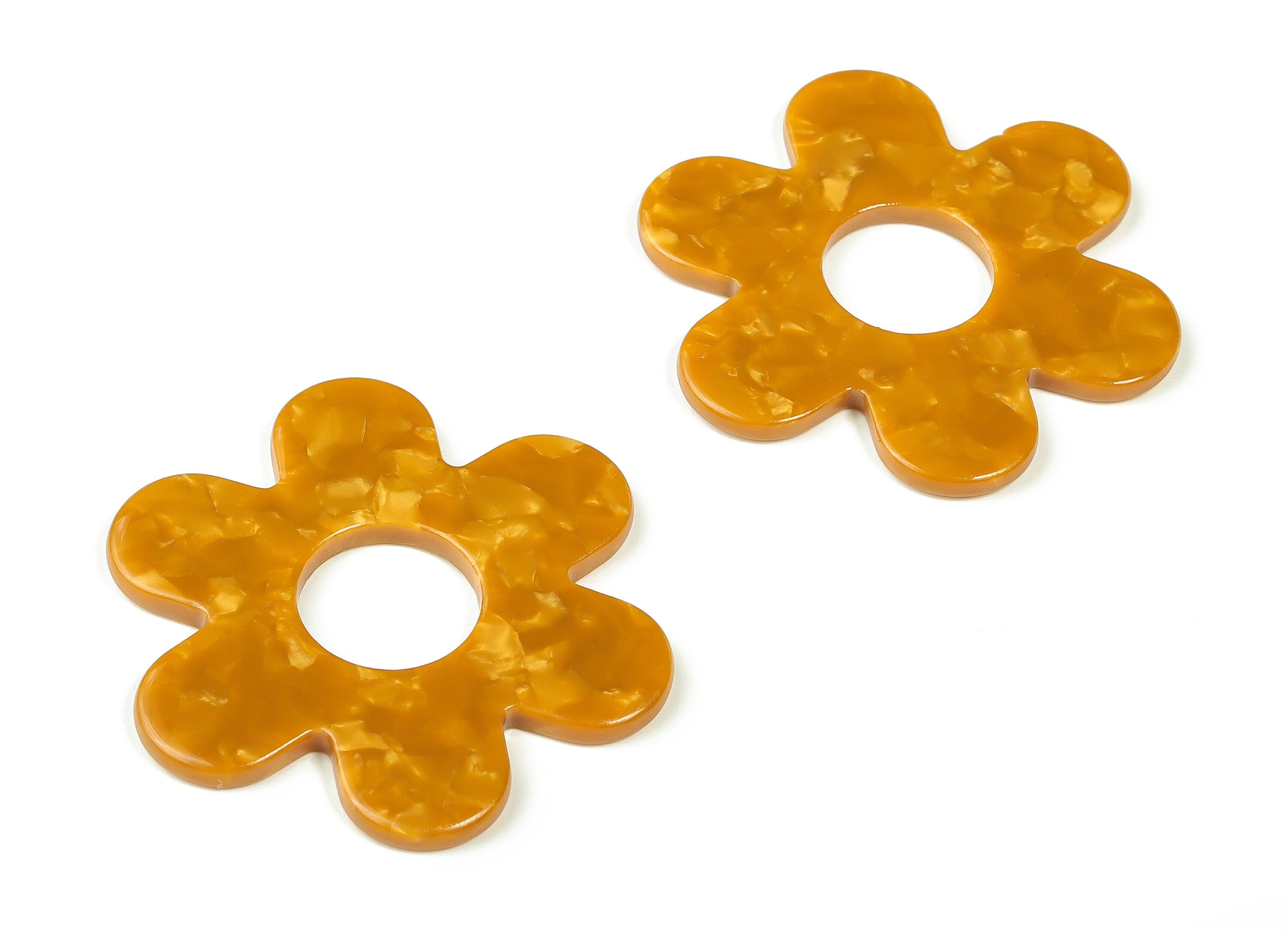 Acrylic Flower Earring Charms - Acrylic Flower Pendant - Jewelry Making Supplies - Color Code:A661 - 42.12x42.08x2.57mm - AC2290-A661 - DOMEDBAZAAR