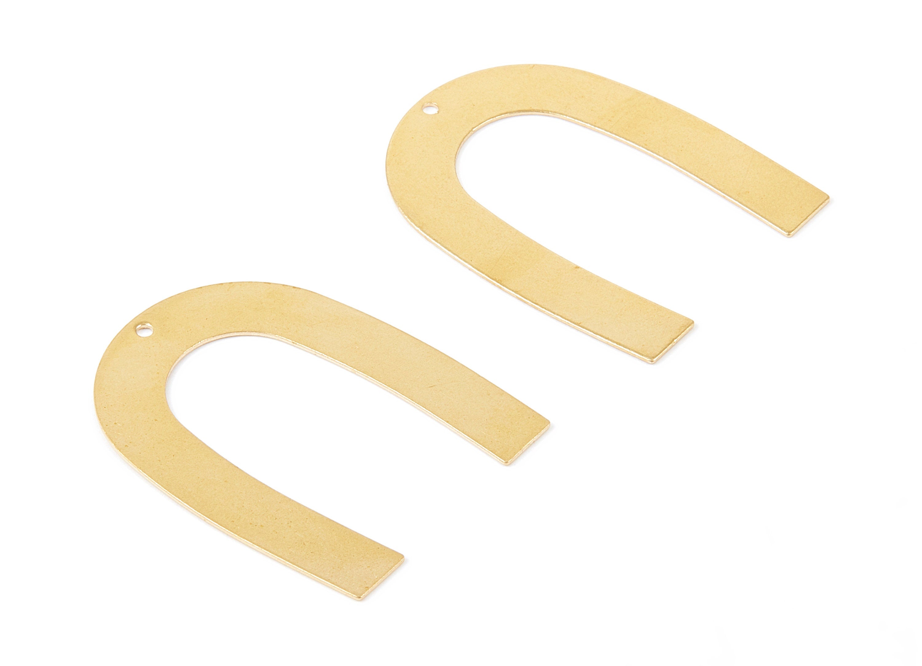 Brass U Shaped Charms - Raw Brass U Shaped Pendant - Earring Findings - Jewelry Making Supplies - 35x26.85x0.48mm - PP2142 - DOMEDBAZAAR