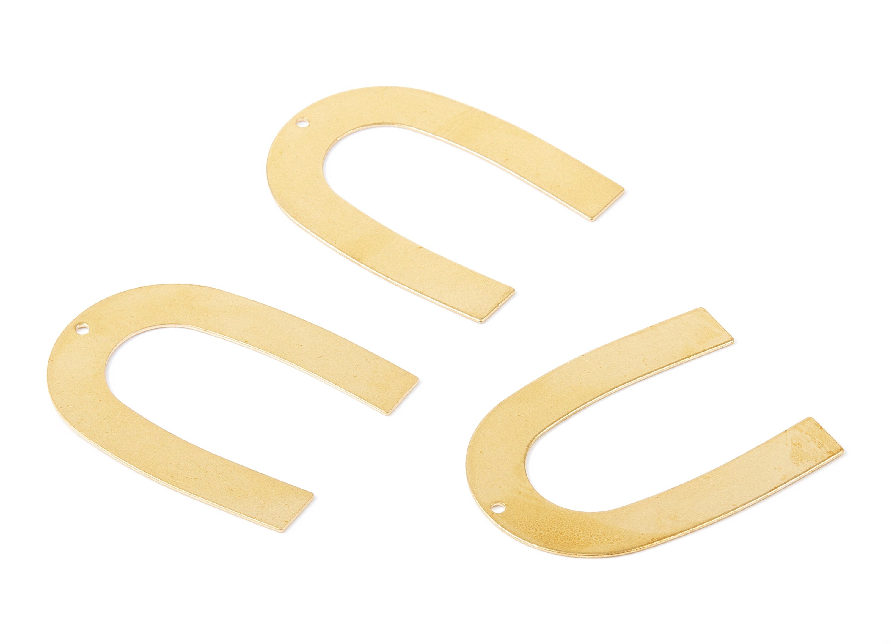Brass U Shaped Charms - Raw Brass U Shaped Pendant - Earring Findings - Jewelry Making Supplies - 35x26.85x0.48mm - PP2142 - DOMEDBAZAAR